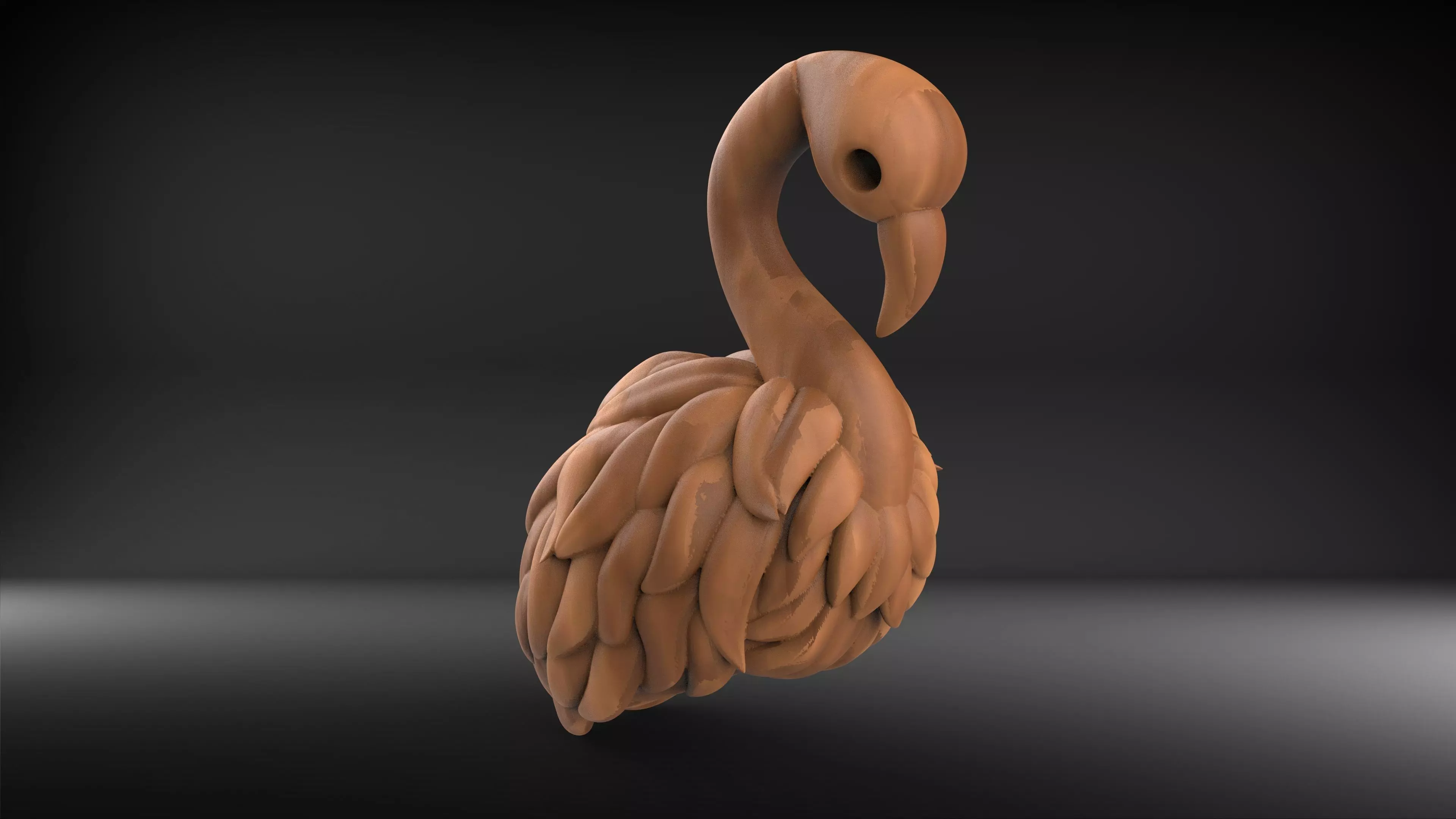 Flamingo Bird 3d art wooden Free 3D print model_0