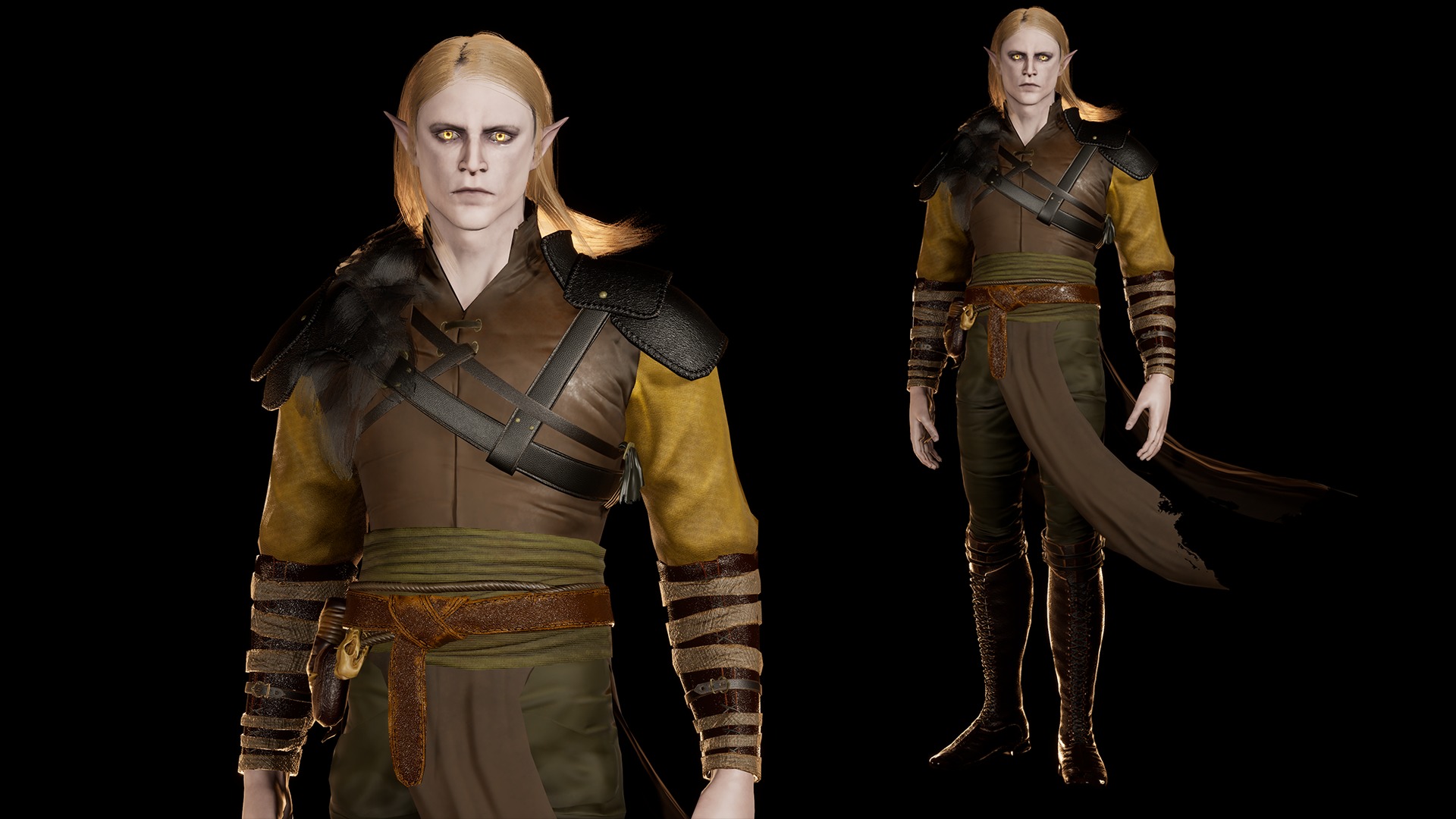 Elf man Low-poly 3D model_9