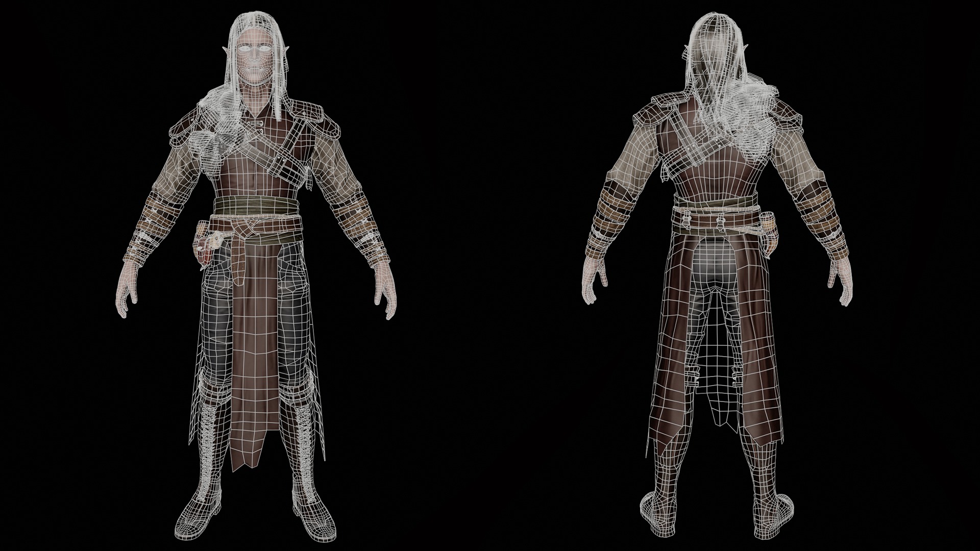Elf man Low-poly 3D model_5
