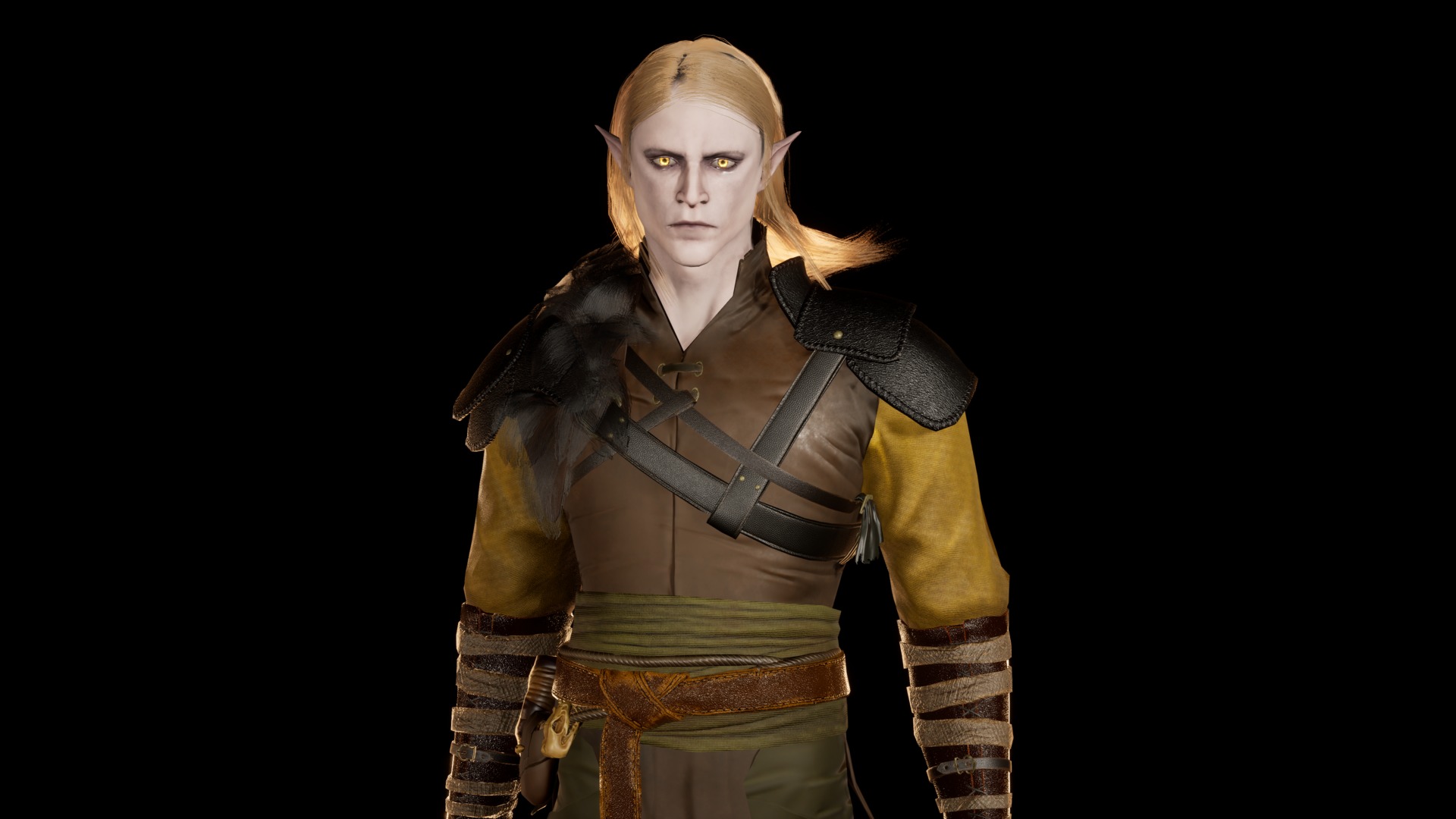 Elf man Low-poly 3D model_8