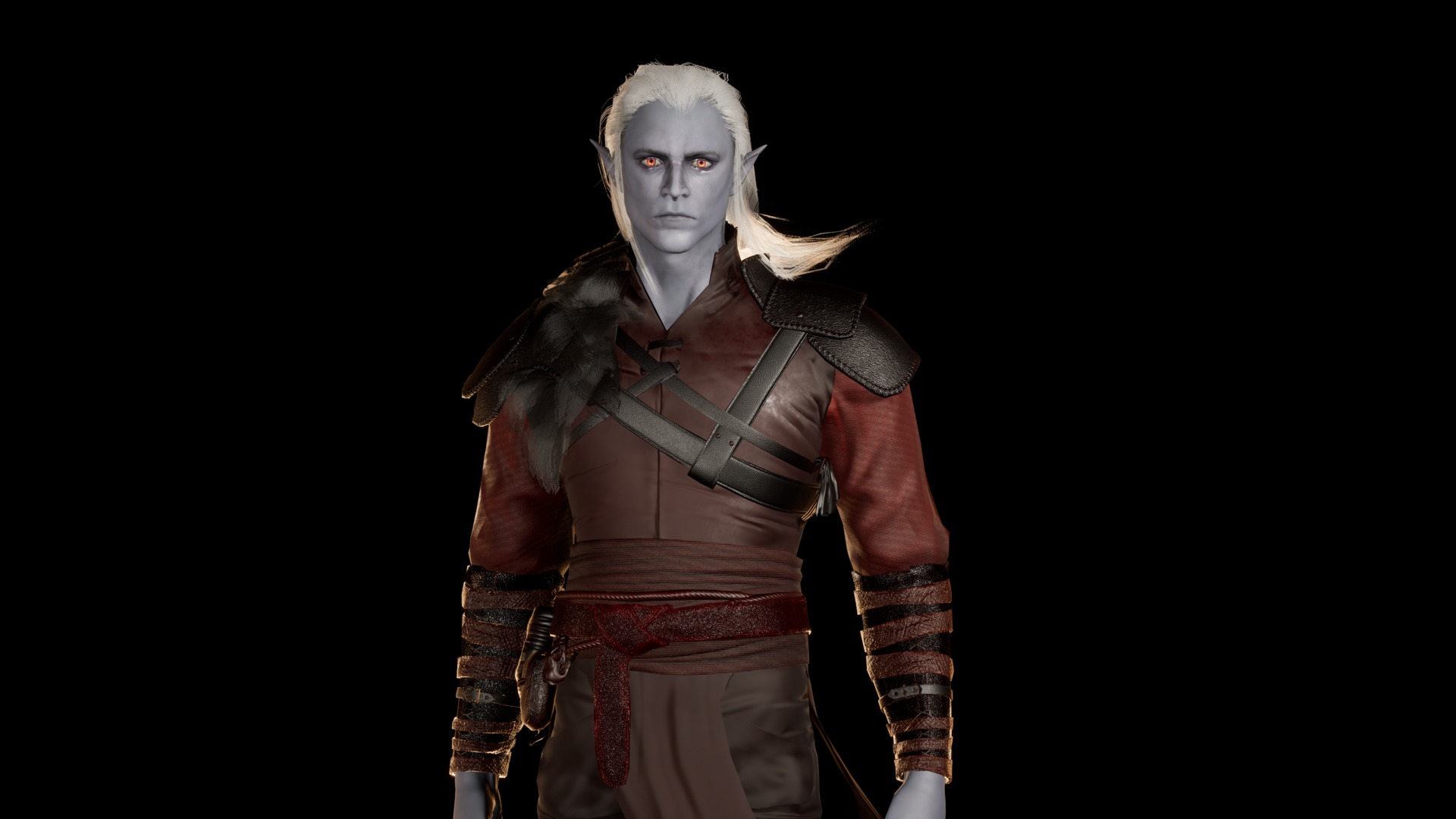 Elf man Low-poly 3D model_6