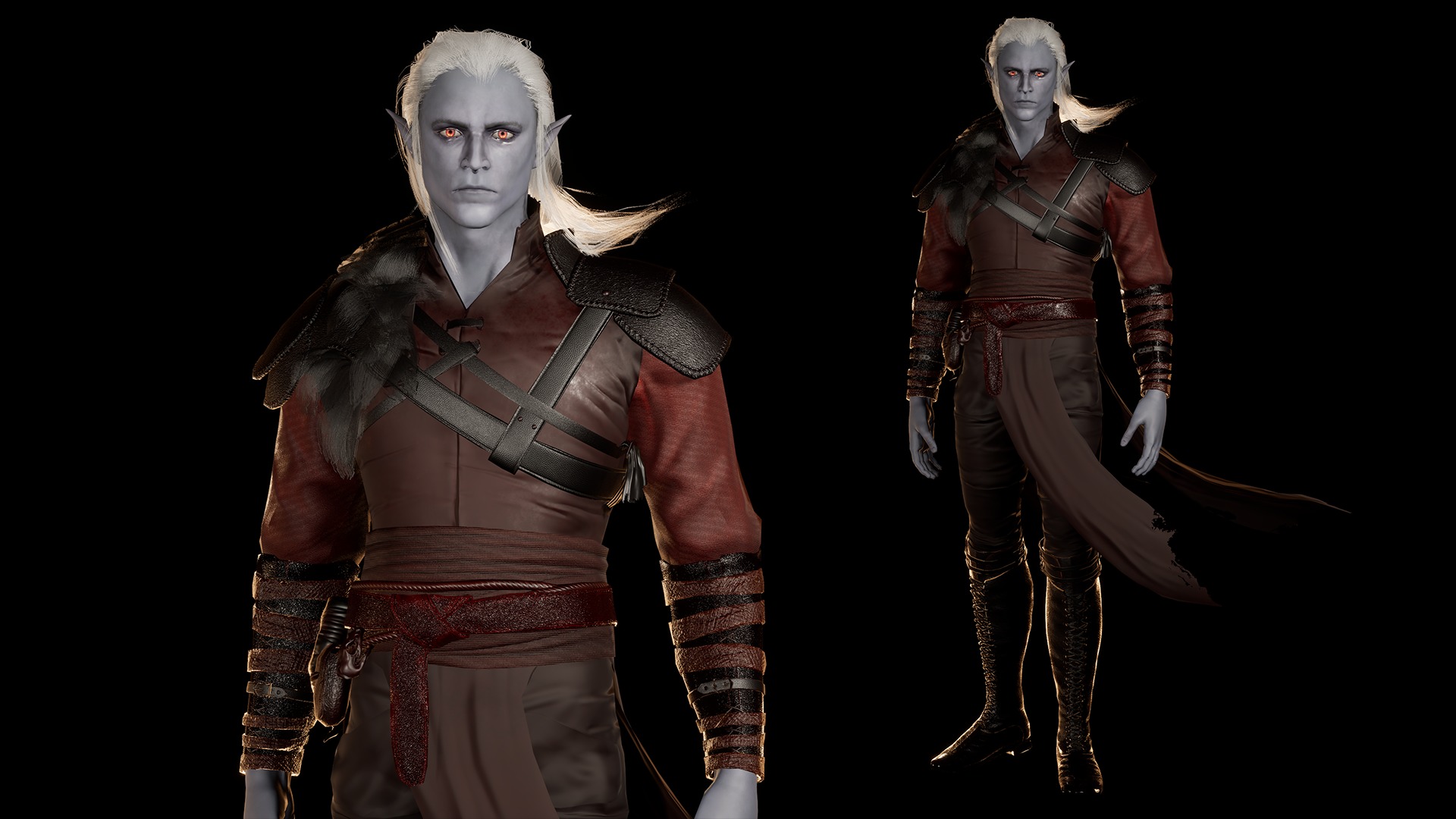 Elf man Low-poly 3D model_7