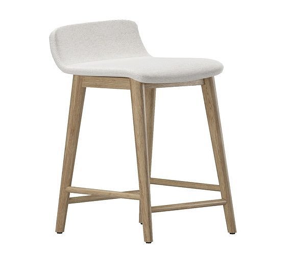 Pottery Barn Zoe Counter Stool Gray WashBasketweave Slub Oatmeal 3D model