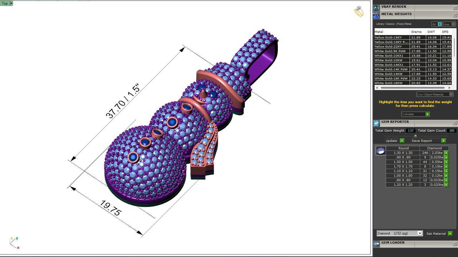 Custom Snow man Diamond Pendant - Snow Diamond Necklace 3D print model_6