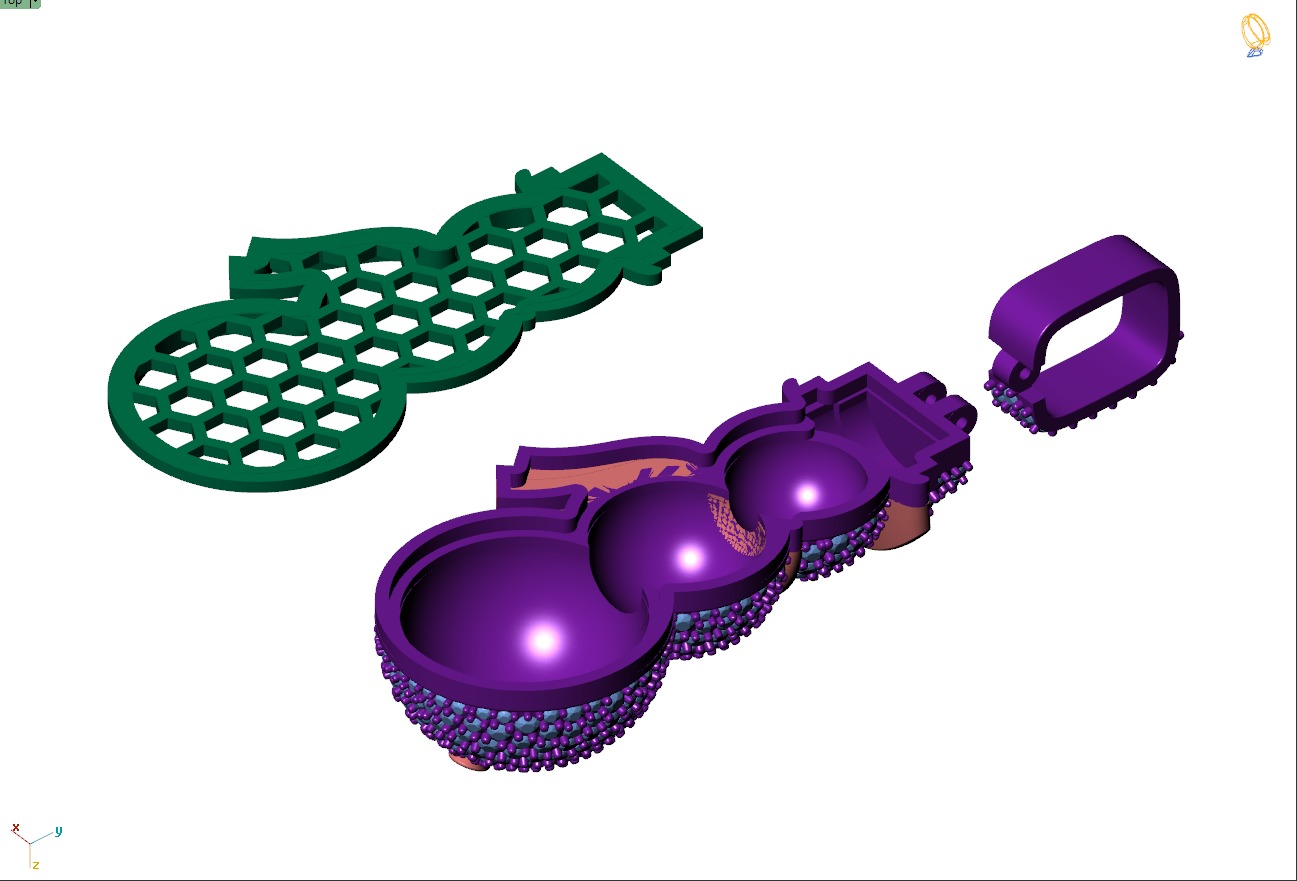 Custom Snow man Diamond Pendant - Snow Diamond Necklace 3D print model_13