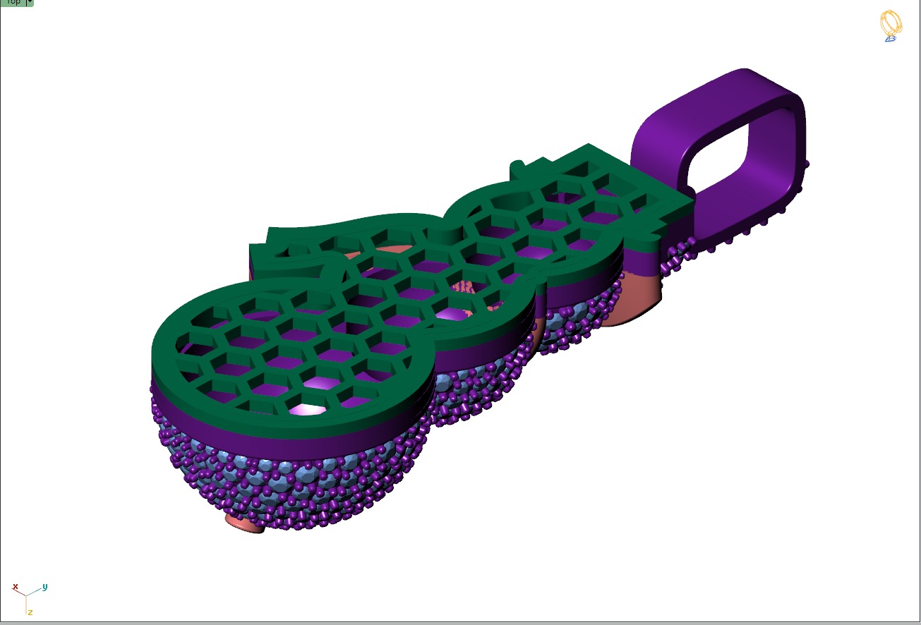 Custom Snow man Diamond Pendant - Snow Diamond Necklace 3D print model_9