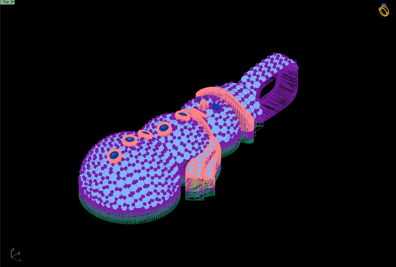 Custom Snow man Diamond Pendant - Snow Diamond Necklace 3D print model_16