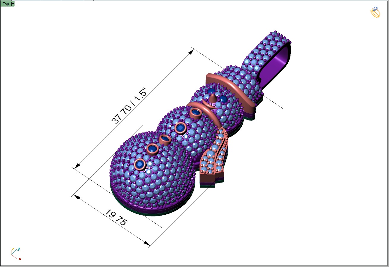 Custom Snow man Diamond Pendant - Snow Diamond Necklace 3D print model_4