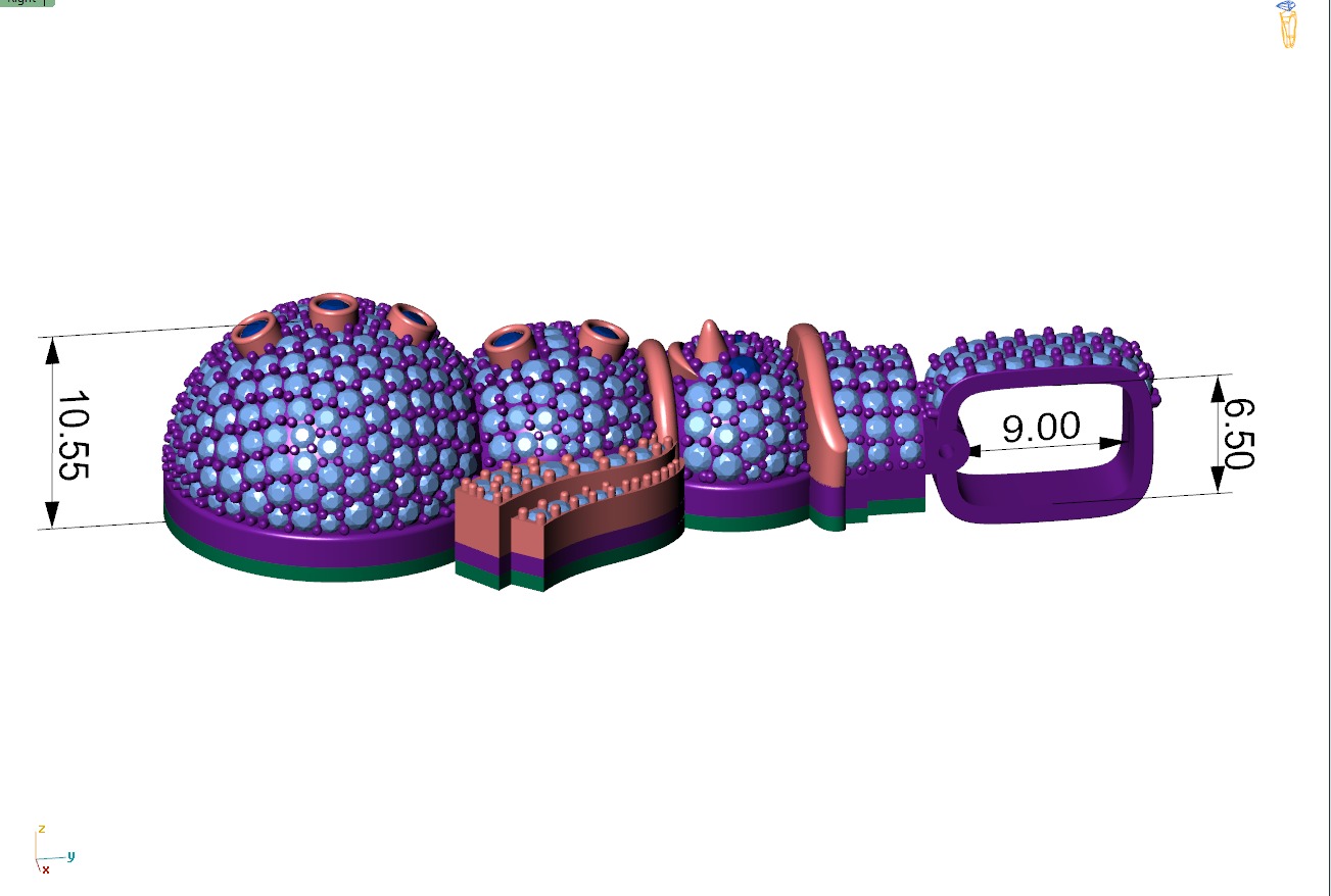 Custom Snow man Diamond Pendant - Snow Diamond Necklace 3D print model_8