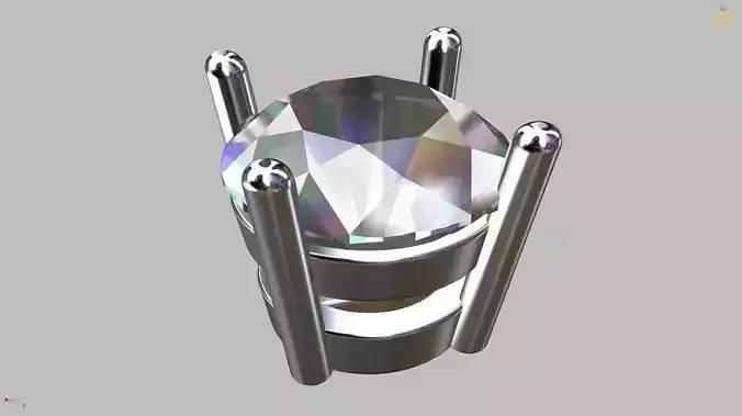 Earring Round Gem  5 00mm