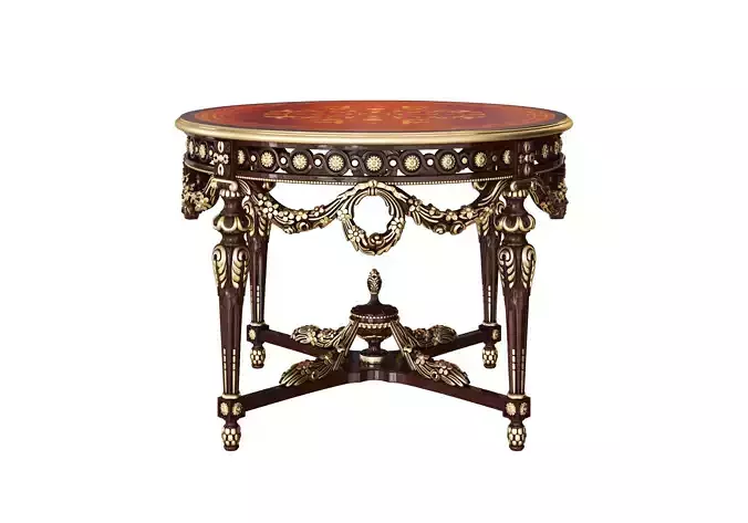 Classic figured center table by Modenese