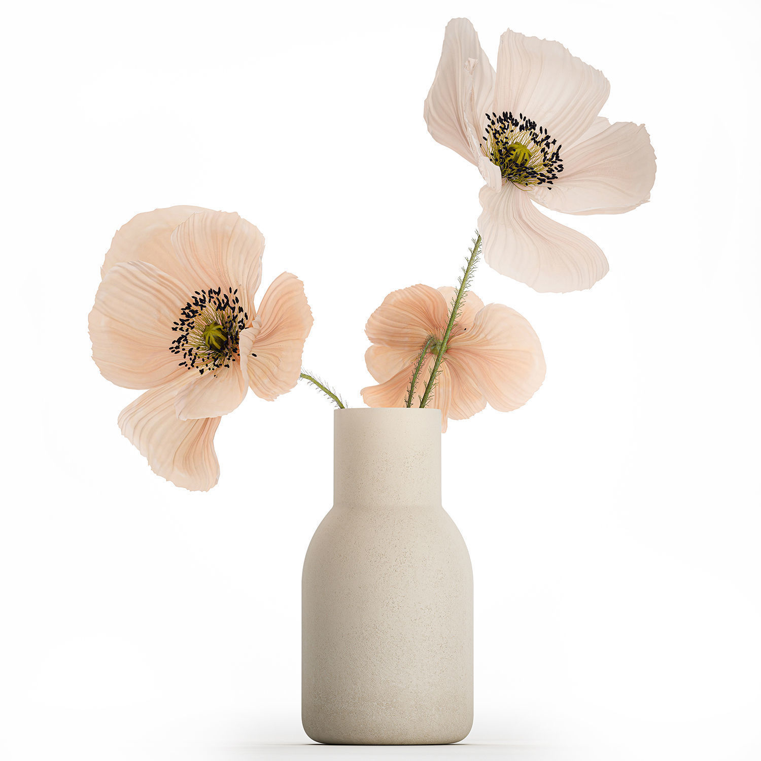 Beautiful Bouquet Of Beautiful Wild Flowers Poppy 468 3D model_7