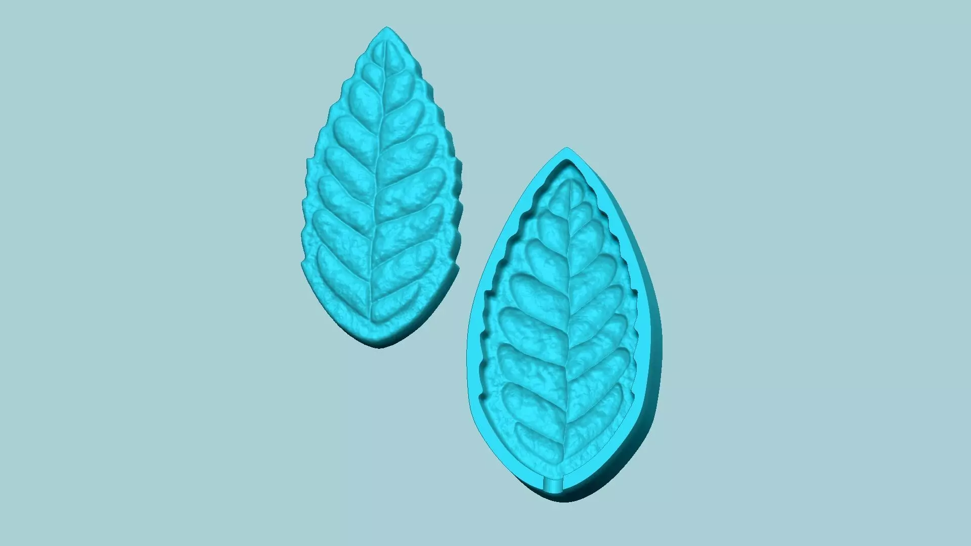 Peppermint Leaf Mold - Artificial Herb Molding Tool 3D print model_0