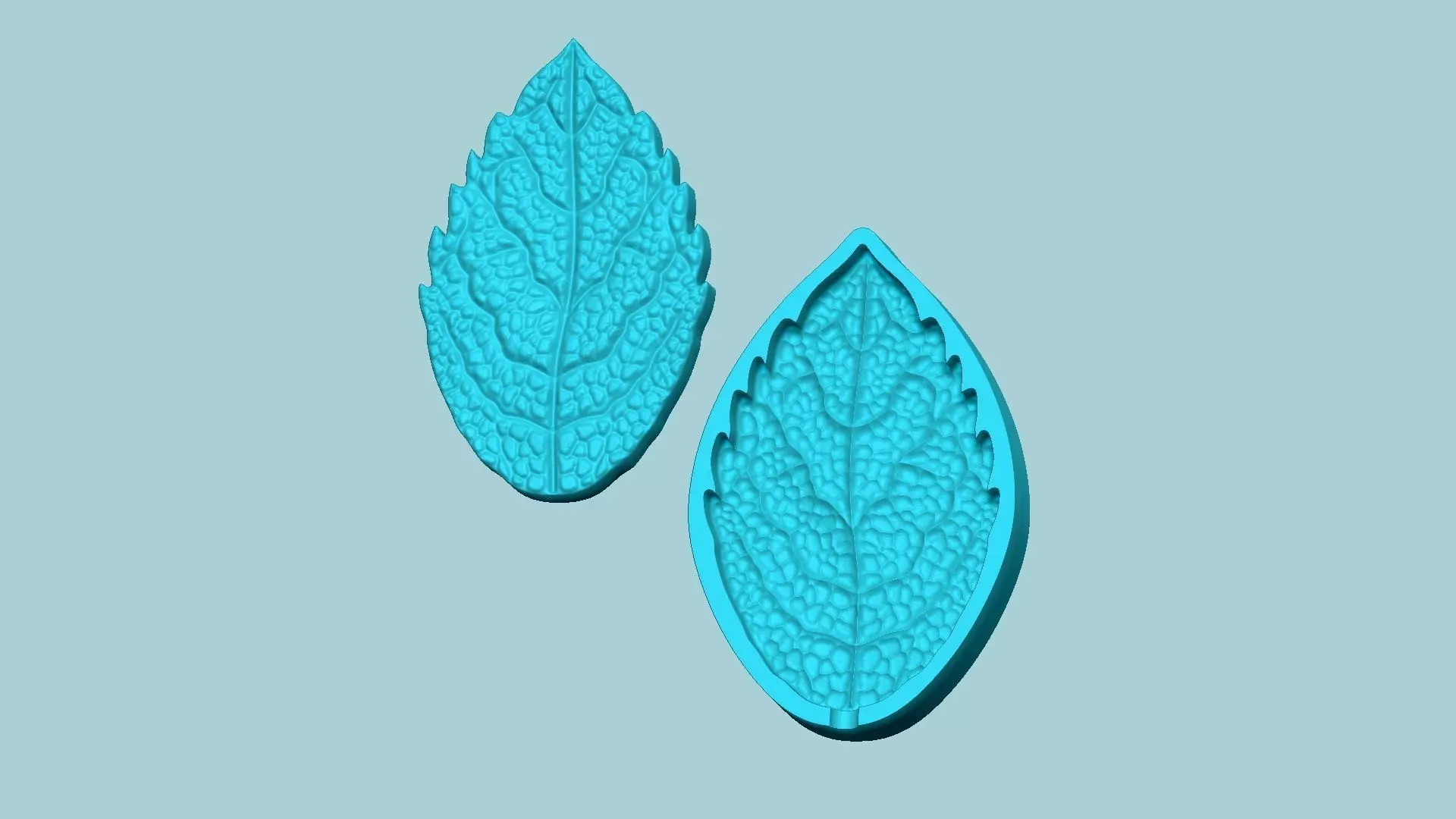Mint Leaf Mold - Artificial Herb Molding Tool 3D print model_0