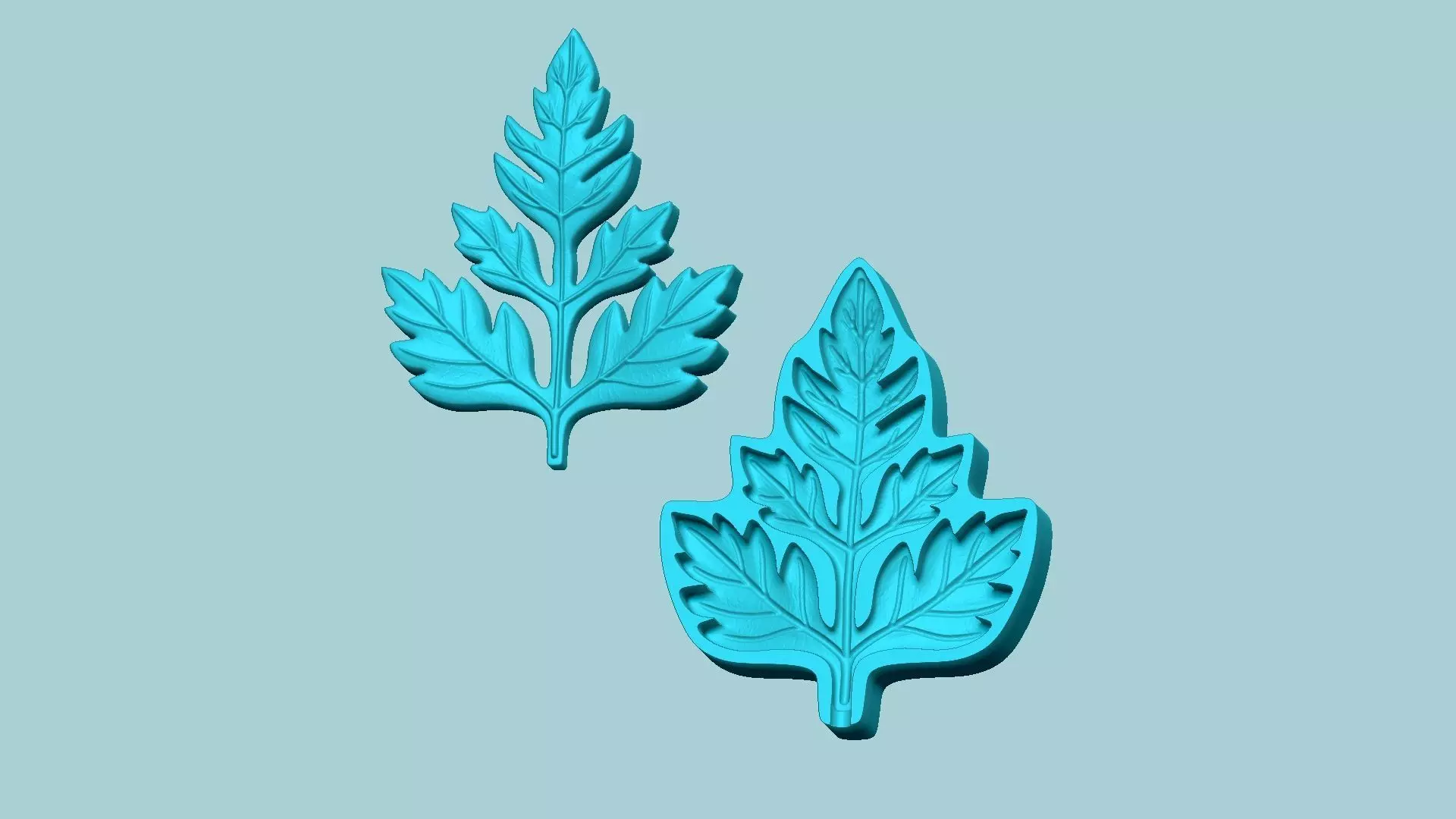 Chervil Leaf Mold - Artificial Herb Molding Tool 3D print model_0