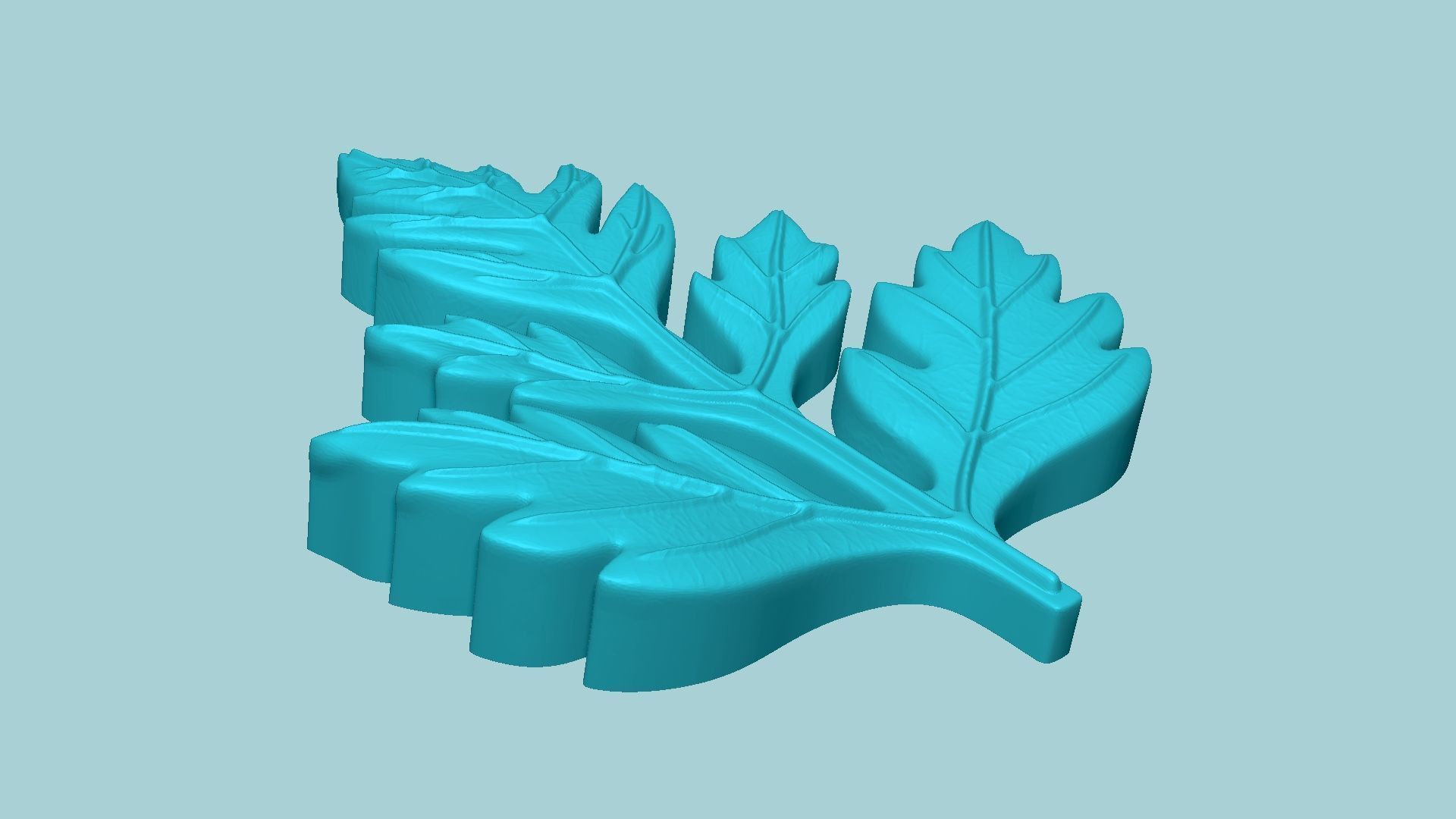 Chervil Leaf Mold - Artificial Herb Molding Tool 3D print model_5