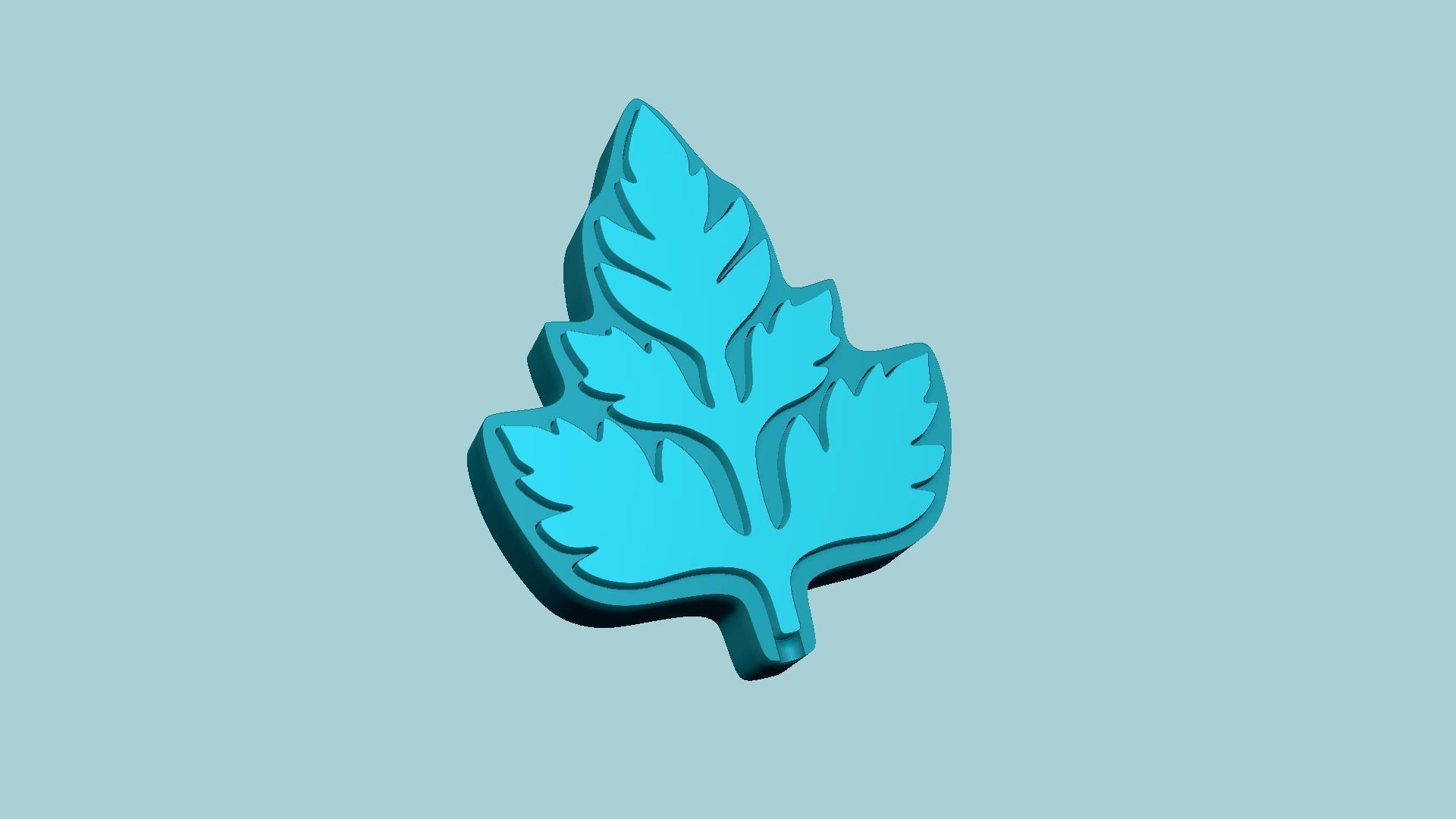 Chervil Leaf Mold - Artificial Herb Molding Tool 3D print model_7