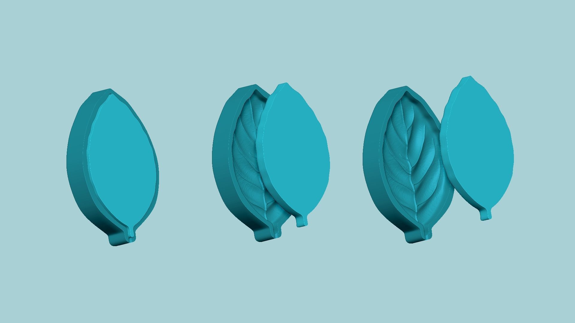 Basil Leaf Mold - Artificial Herb Molding Tool 3D print model_8