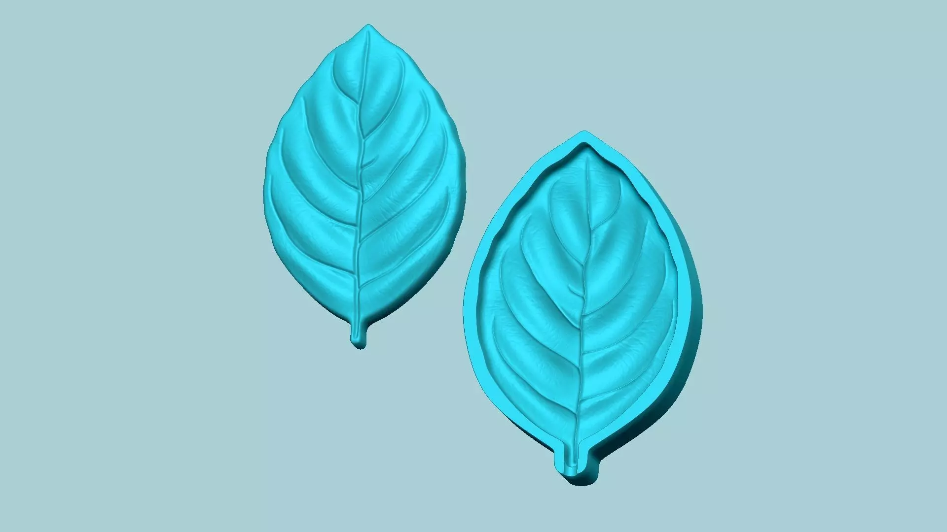 Basil Leaf Mold - Artificial Herb Molding Tool 3D print model_0