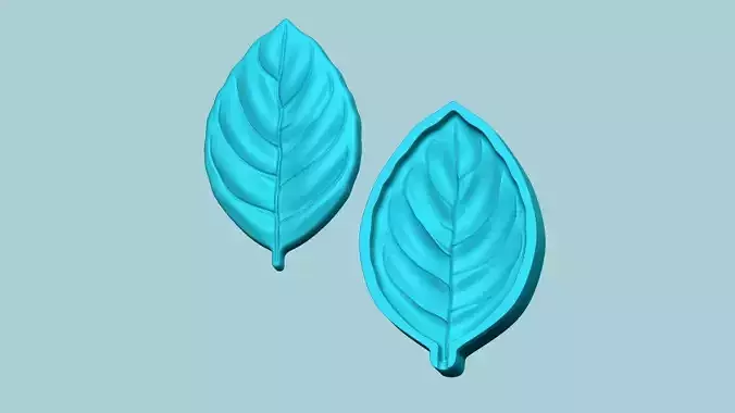 Basil Leaf Mold - Artificial Herb Molding Tool 3D print model