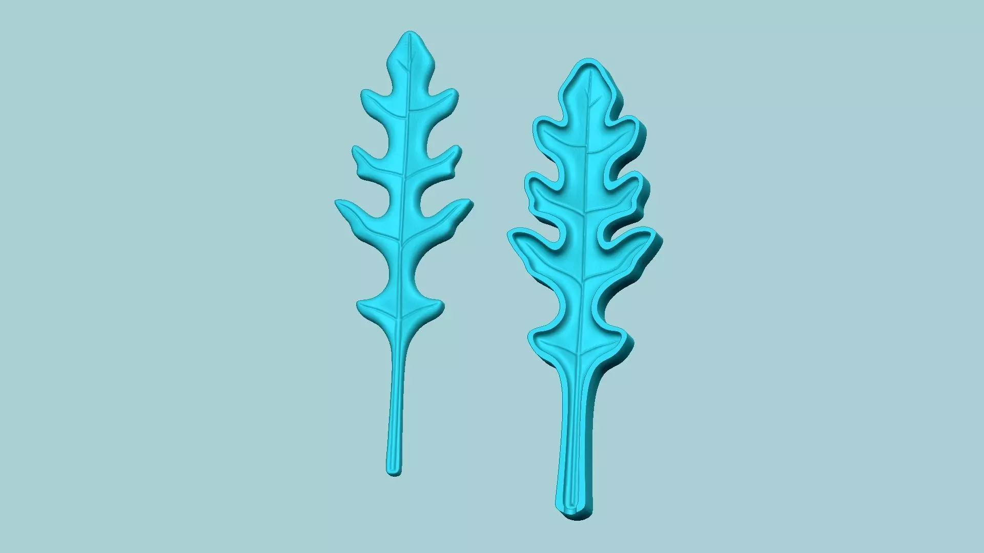 Arugula Leaf Mold - Artificial Herb Molding Tool 3D print model_0