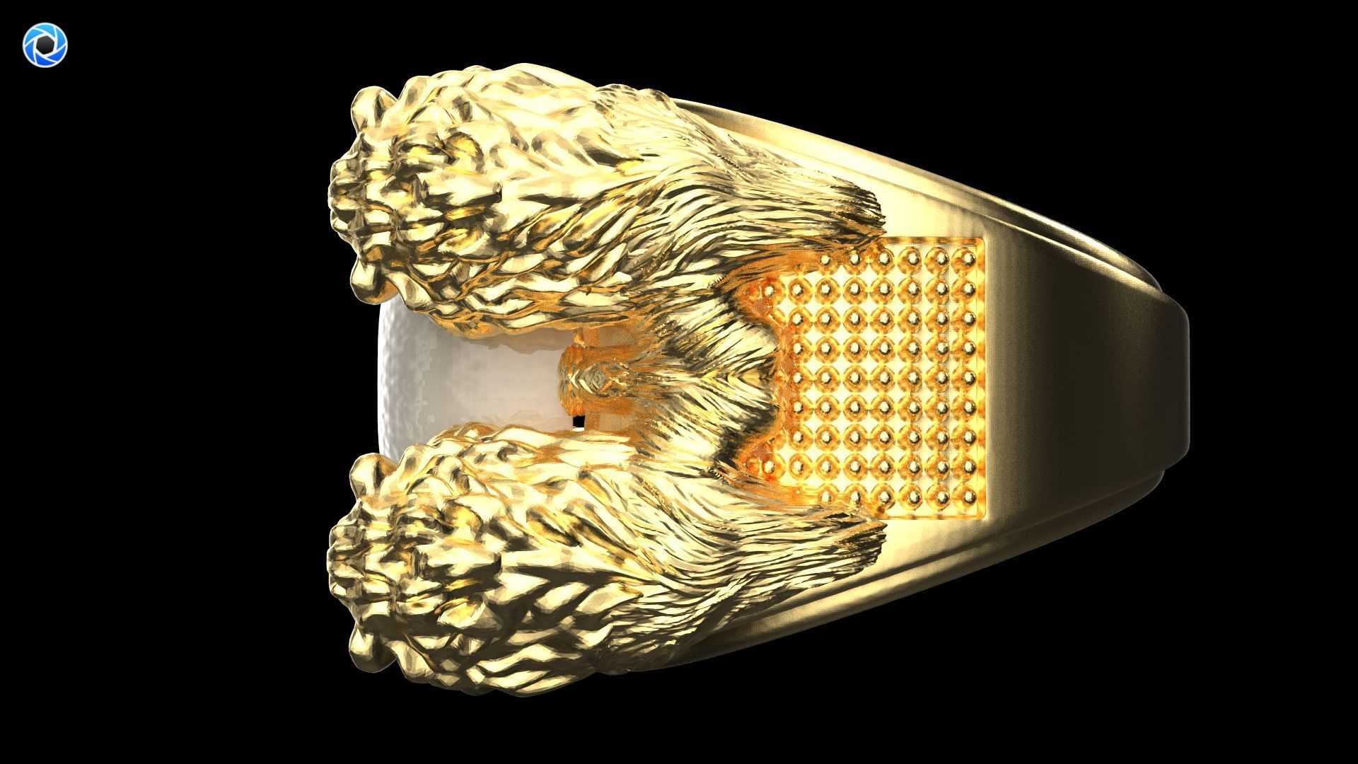 Lion ring 3D print model_2
