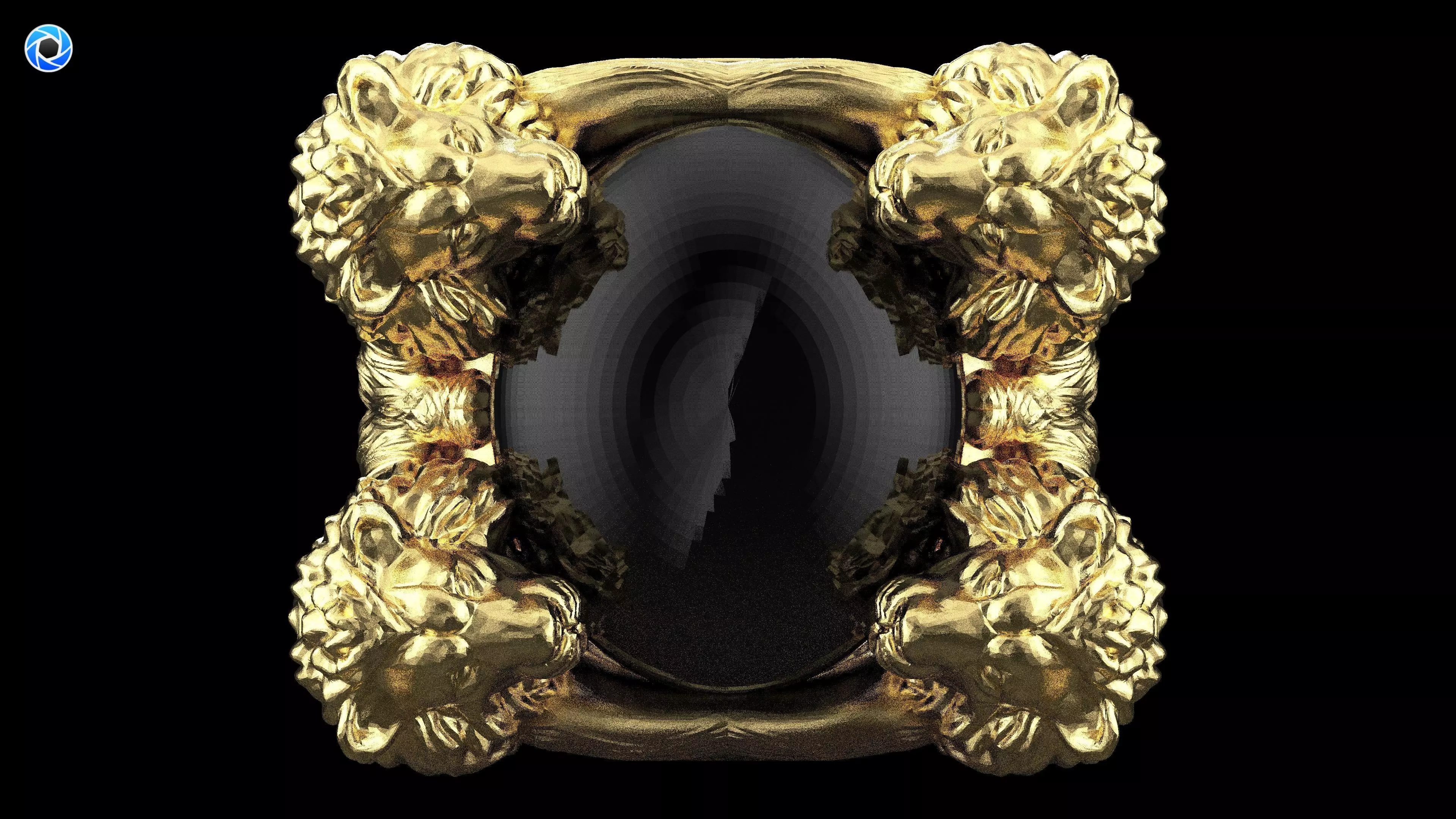 Lion ring 3D print model_0