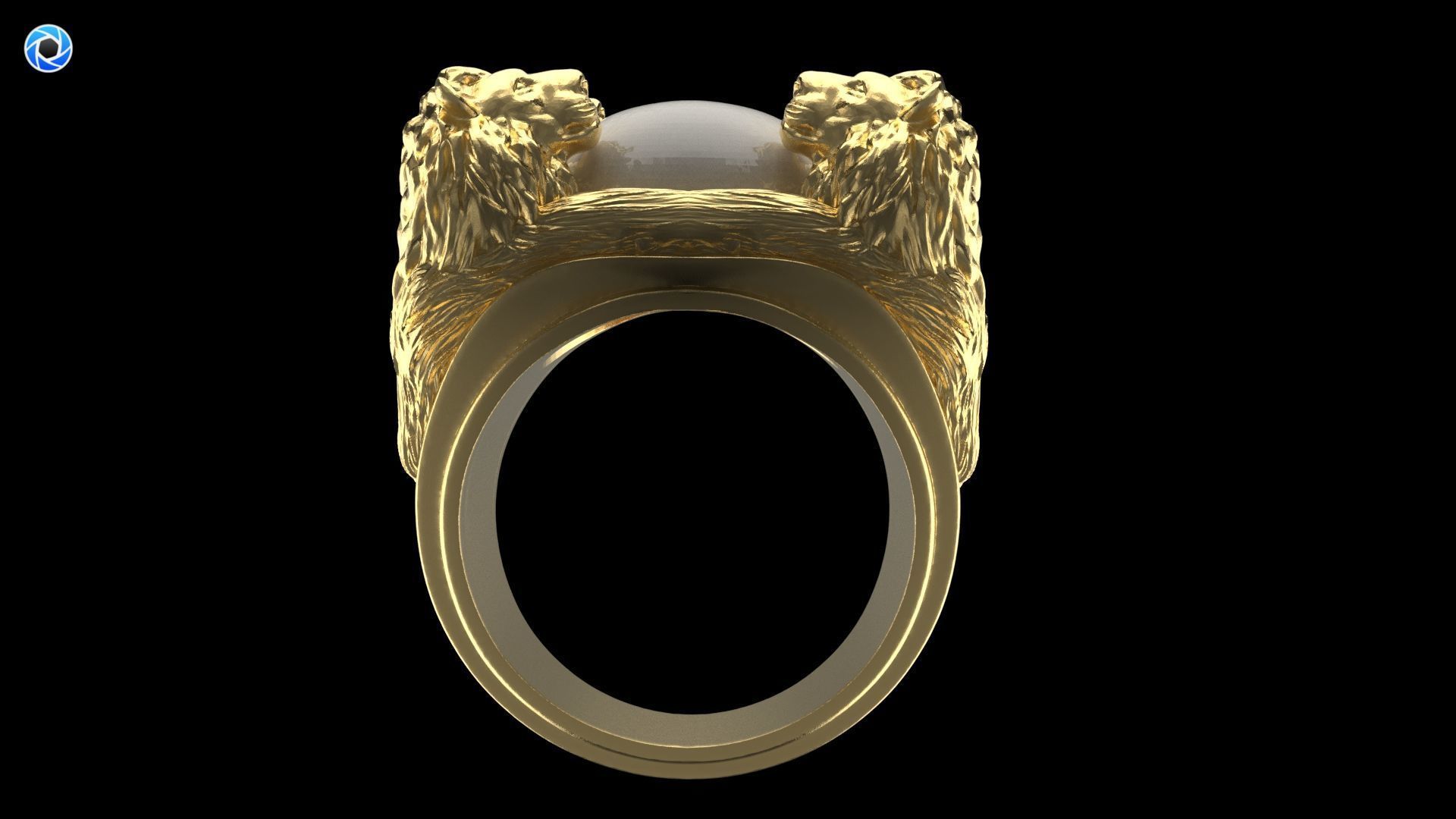 Lion ring 3D print model_1