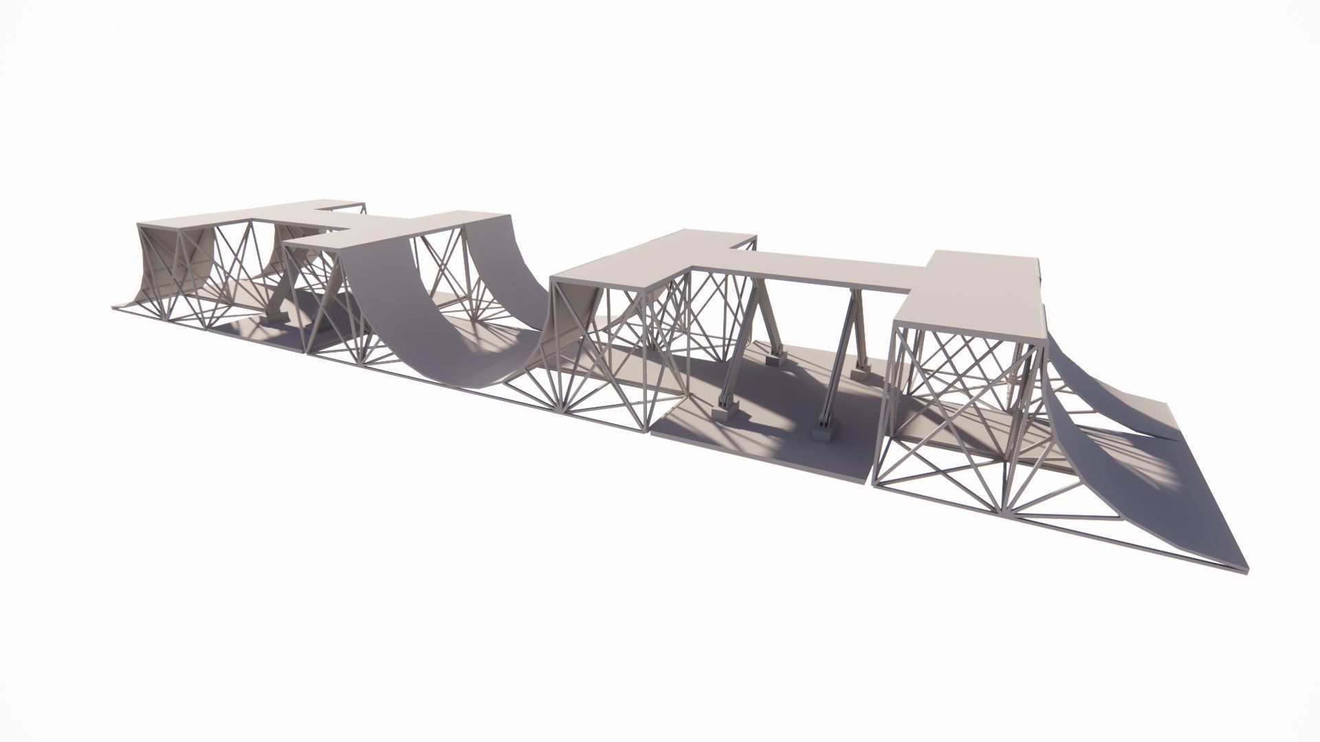 Skatepark-Skate Park PACK 3D model_1