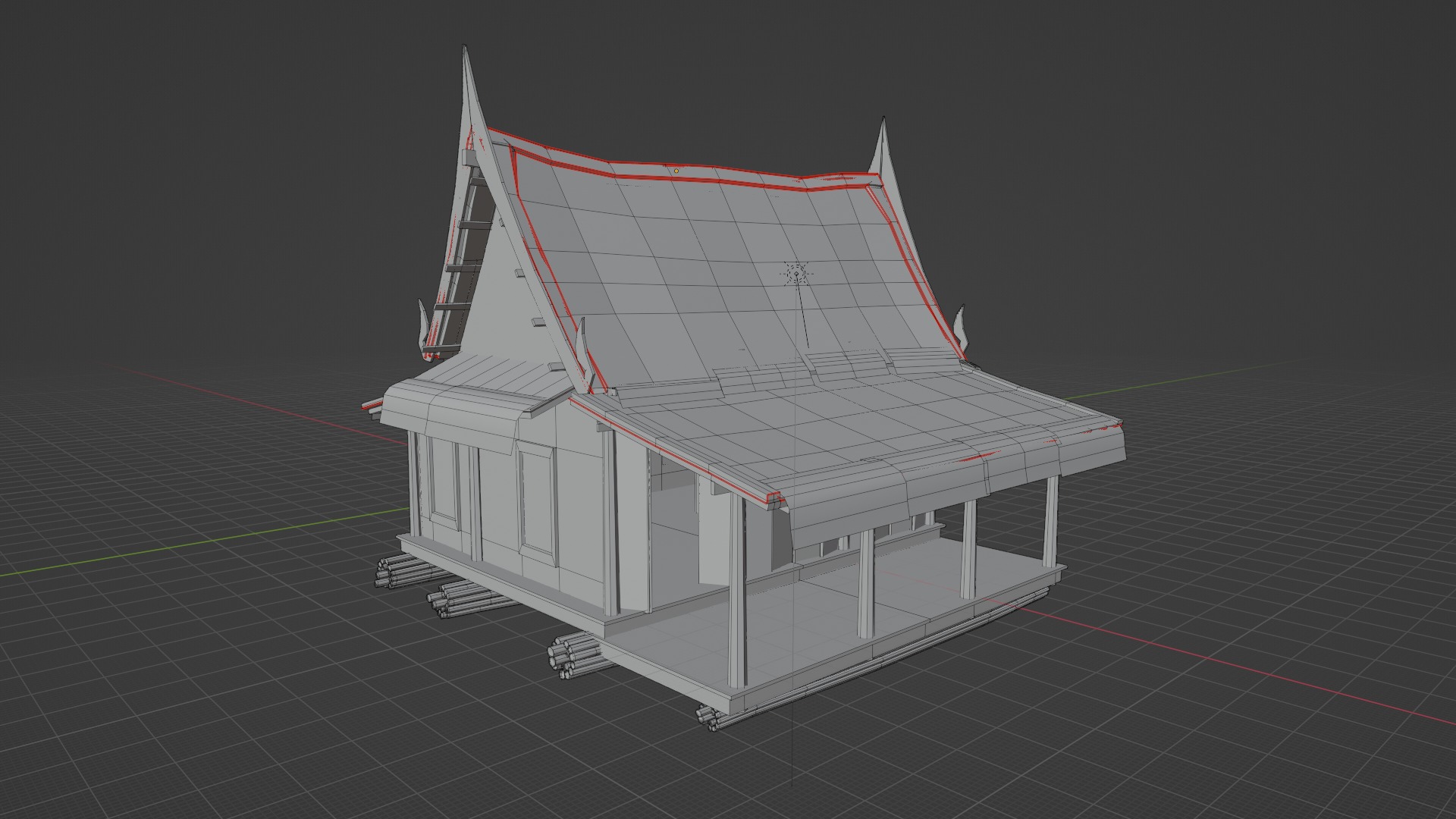 Floating house Low-poly 3D model_9