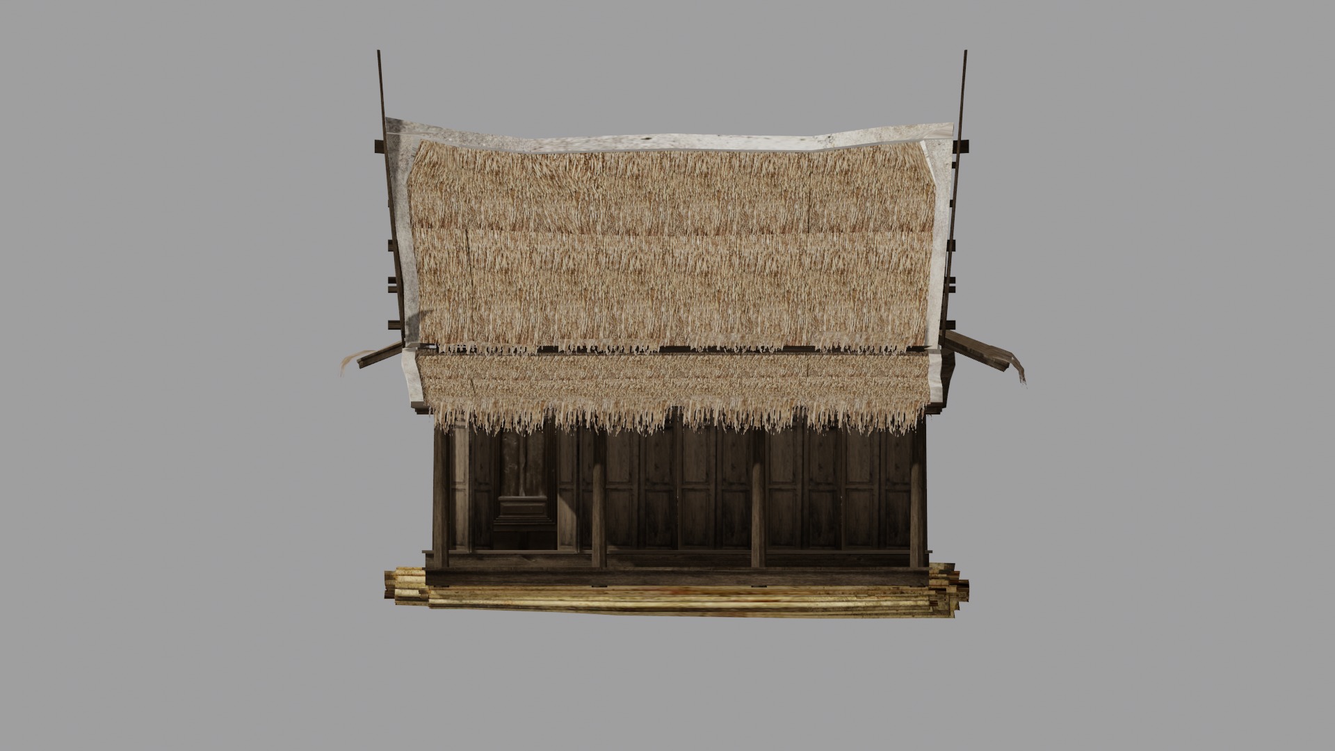 Floating house Low-poly 3D model_2