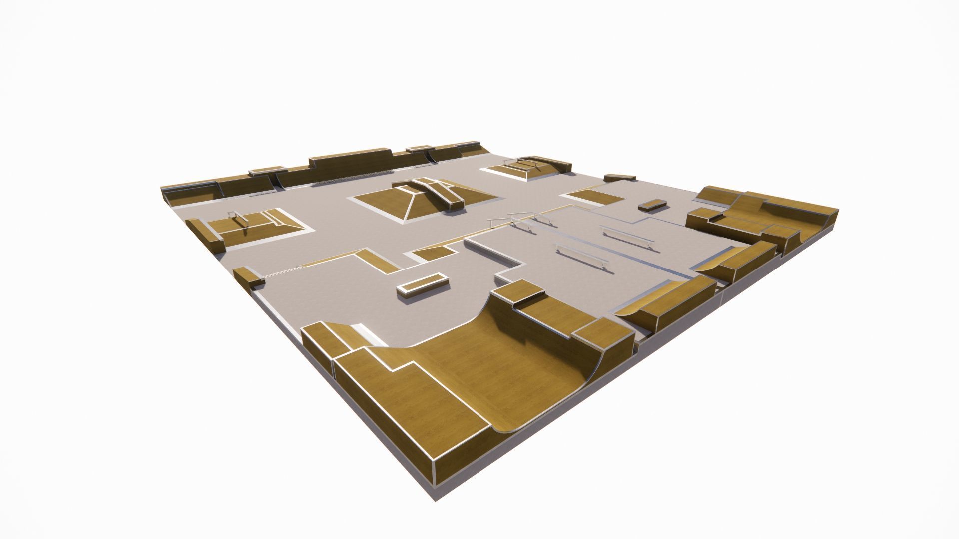 Skatepark-Skate Park PACK 3D model_6