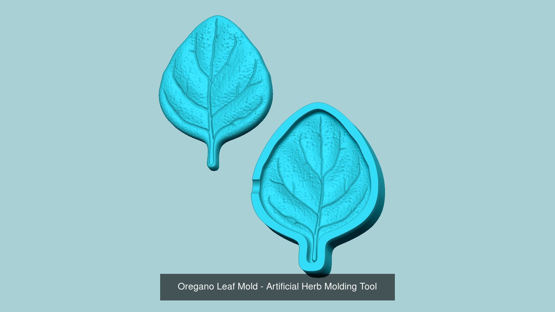 10 Culinary Herbs Leaf Molds - Artificial Molding Tools 3D Model Collection_6