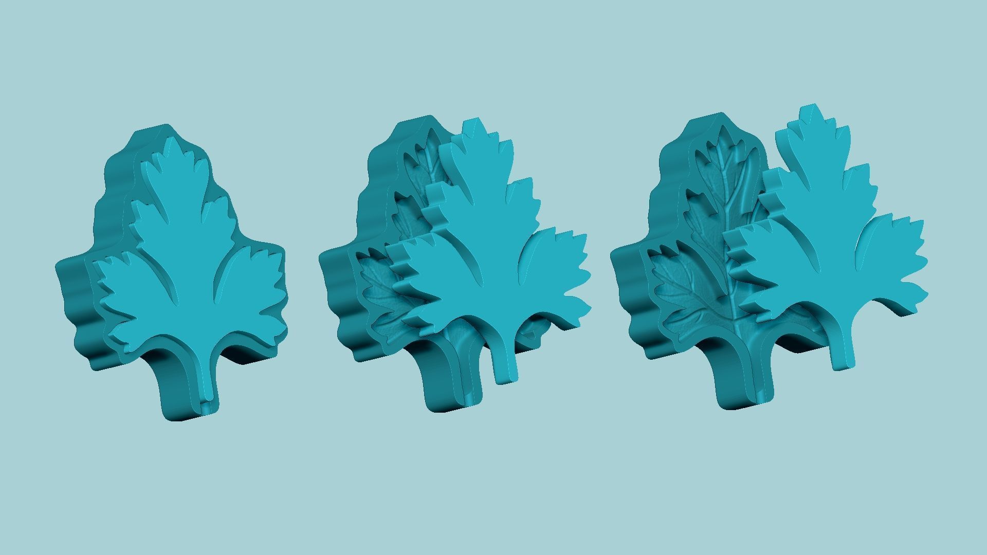 10 Culinary Herbs Leaf Molds - Artificial Molding Tools 3D Model Collection_88