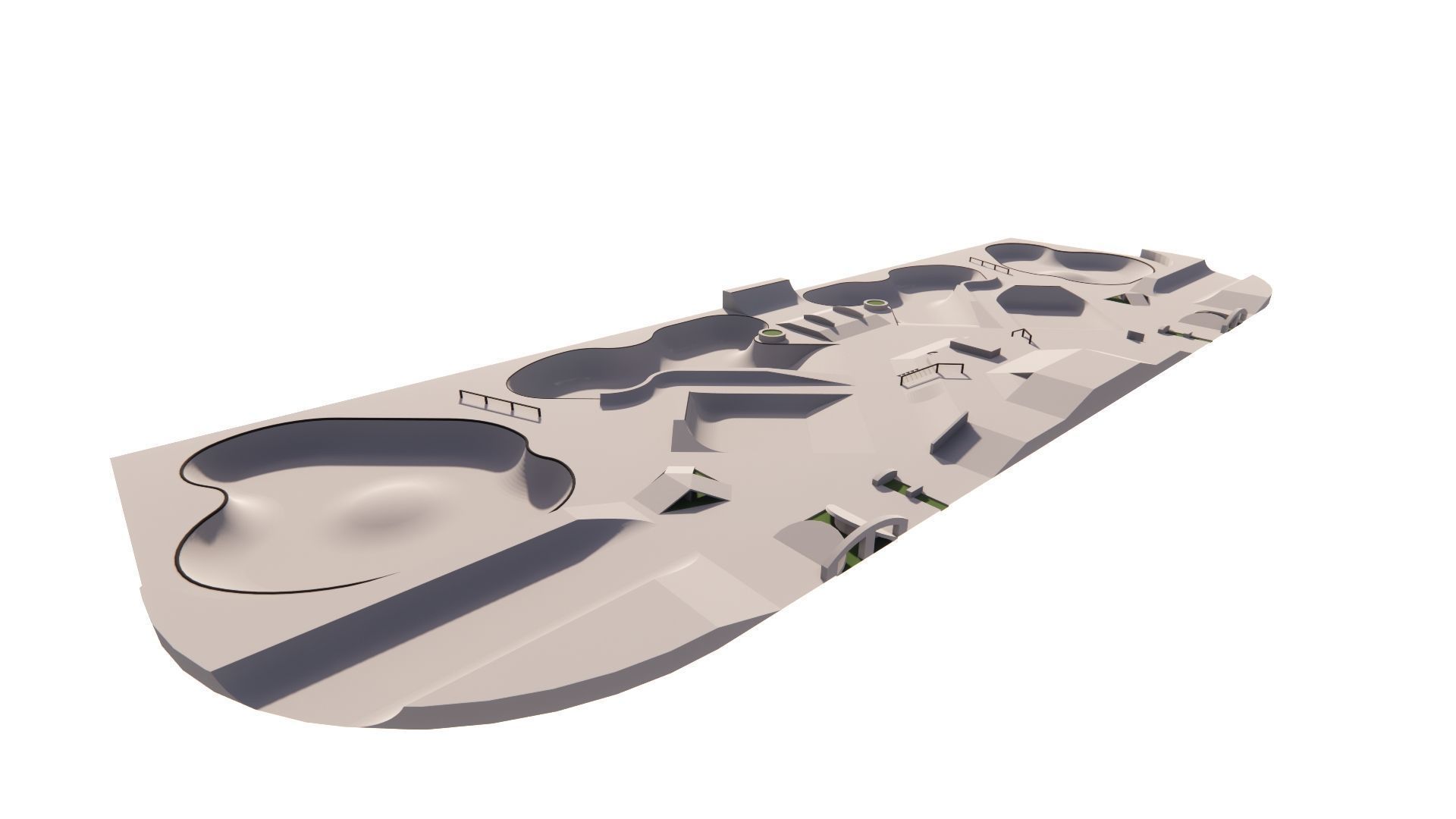 Skatepark-Skate Park PACK 3D model_13
