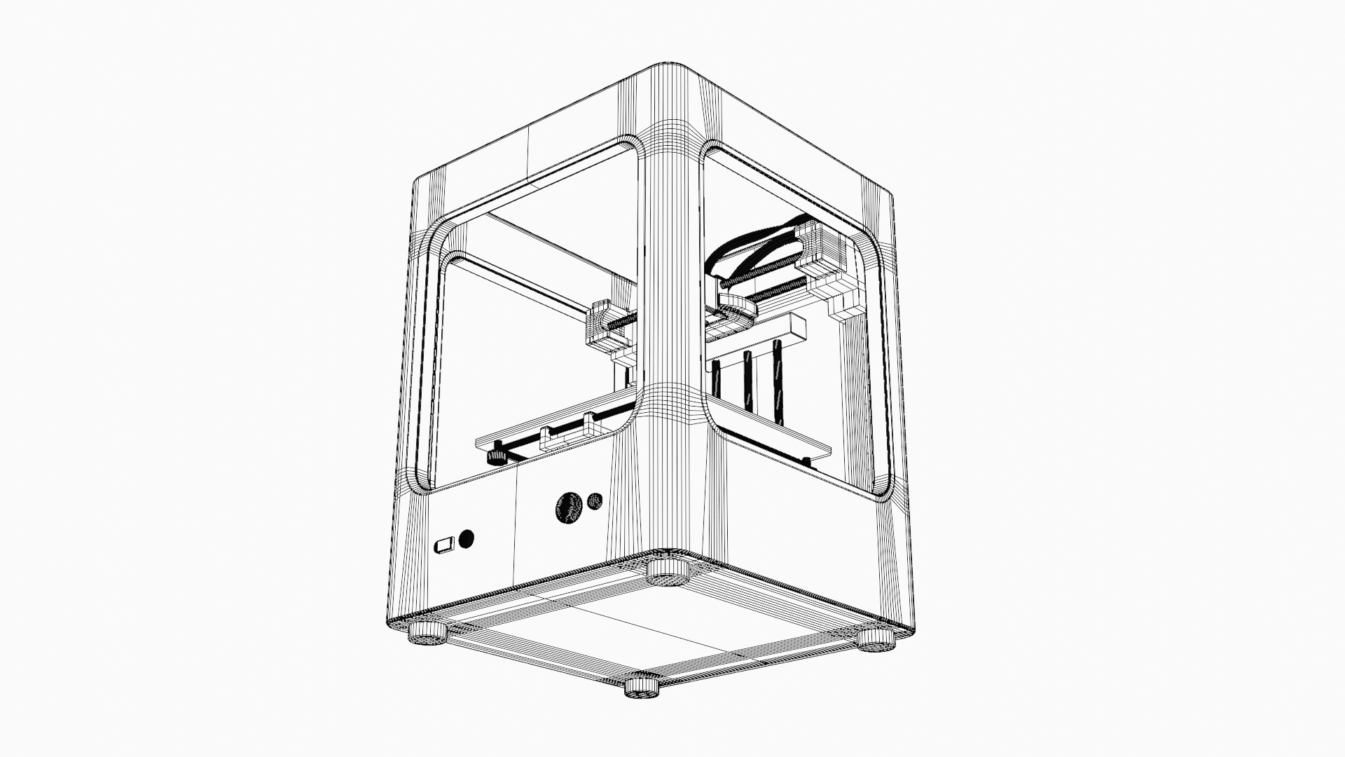 Enclosed FDM 3D Printer Low-poly 3D model_10