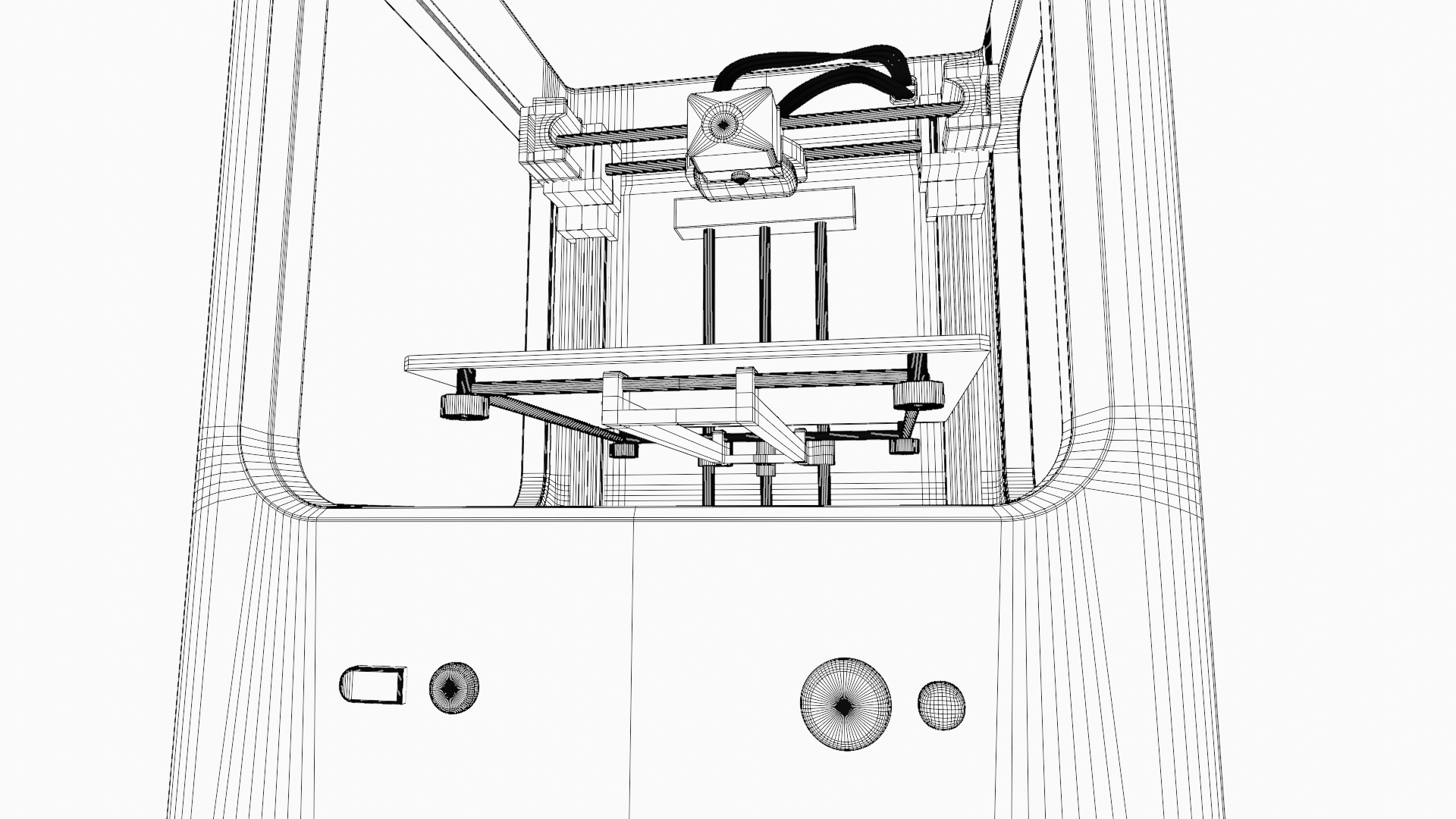 Enclosed FDM 3D Printer Low-poly 3D model_14