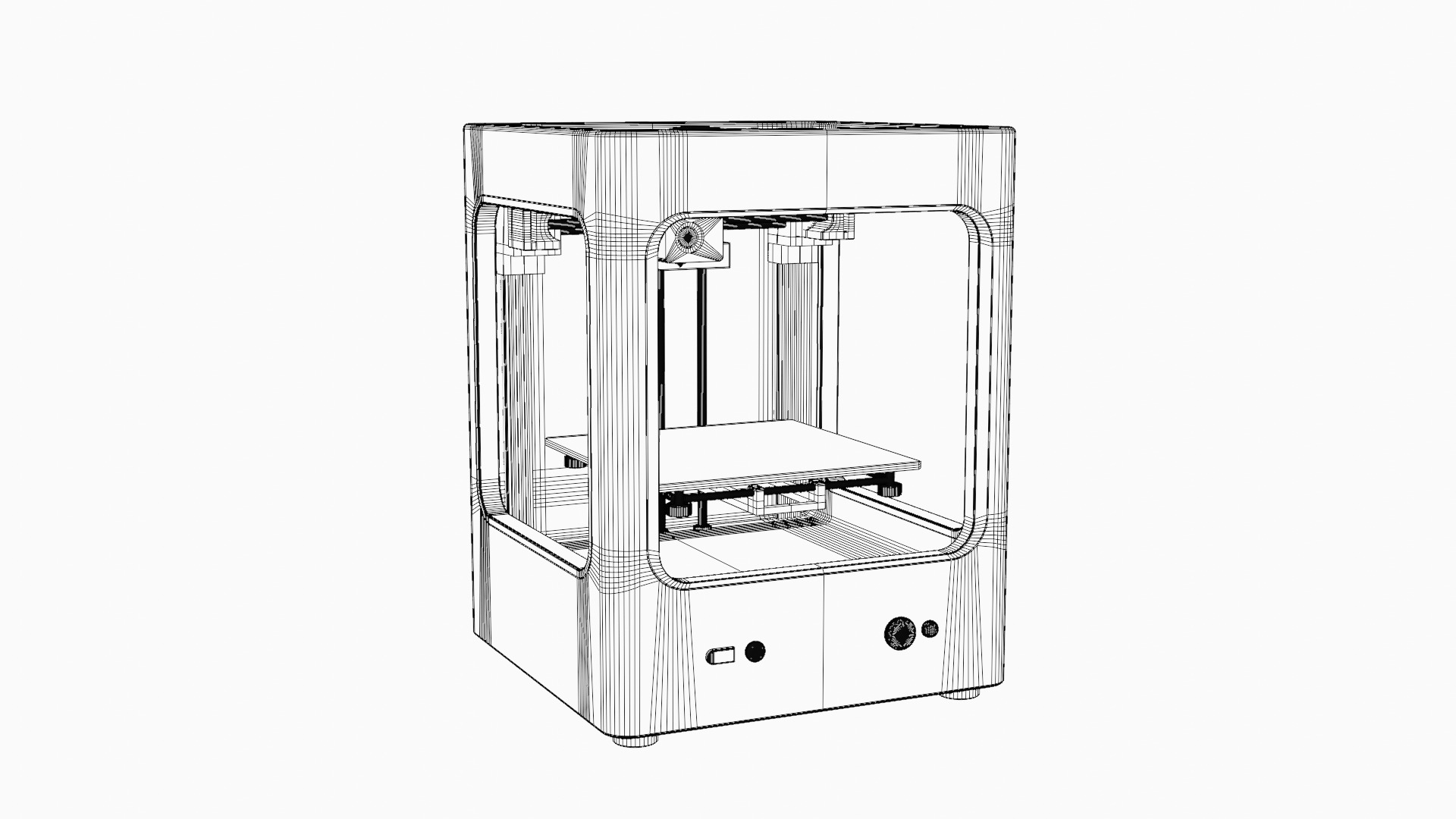 Enclosed FDM 3D Printer Low-poly 3D model_8