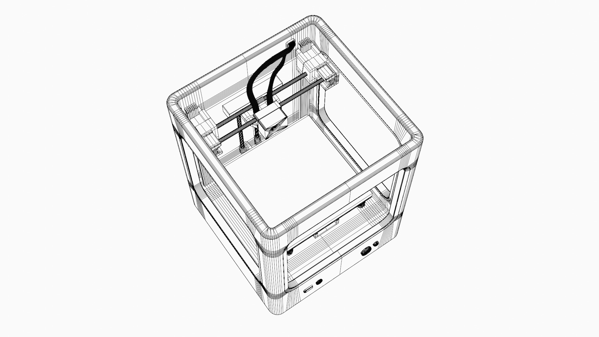 Enclosed FDM 3D Printer Low-poly 3D model_13