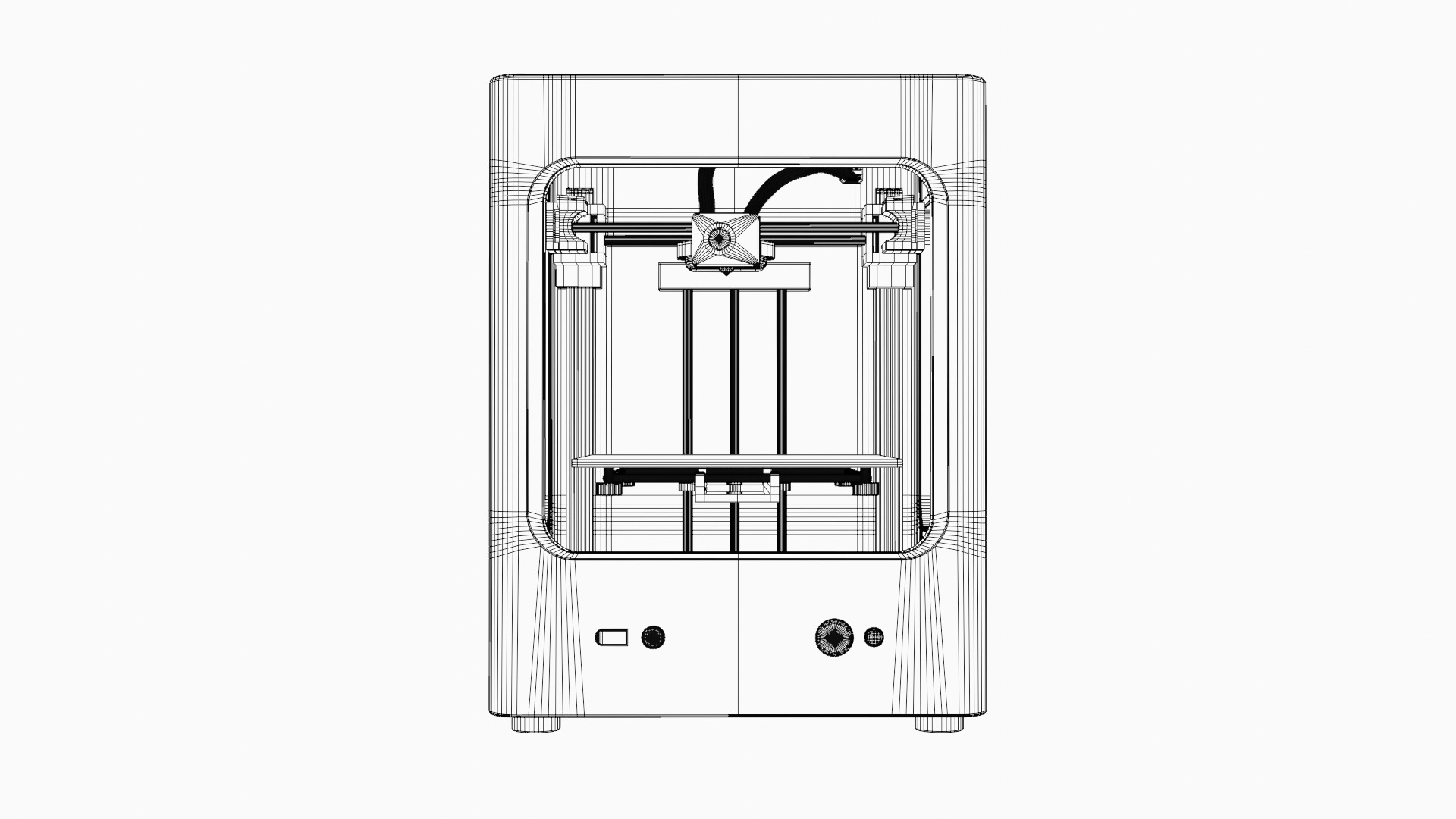 Enclosed FDM 3D Printer Low-poly 3D model_9