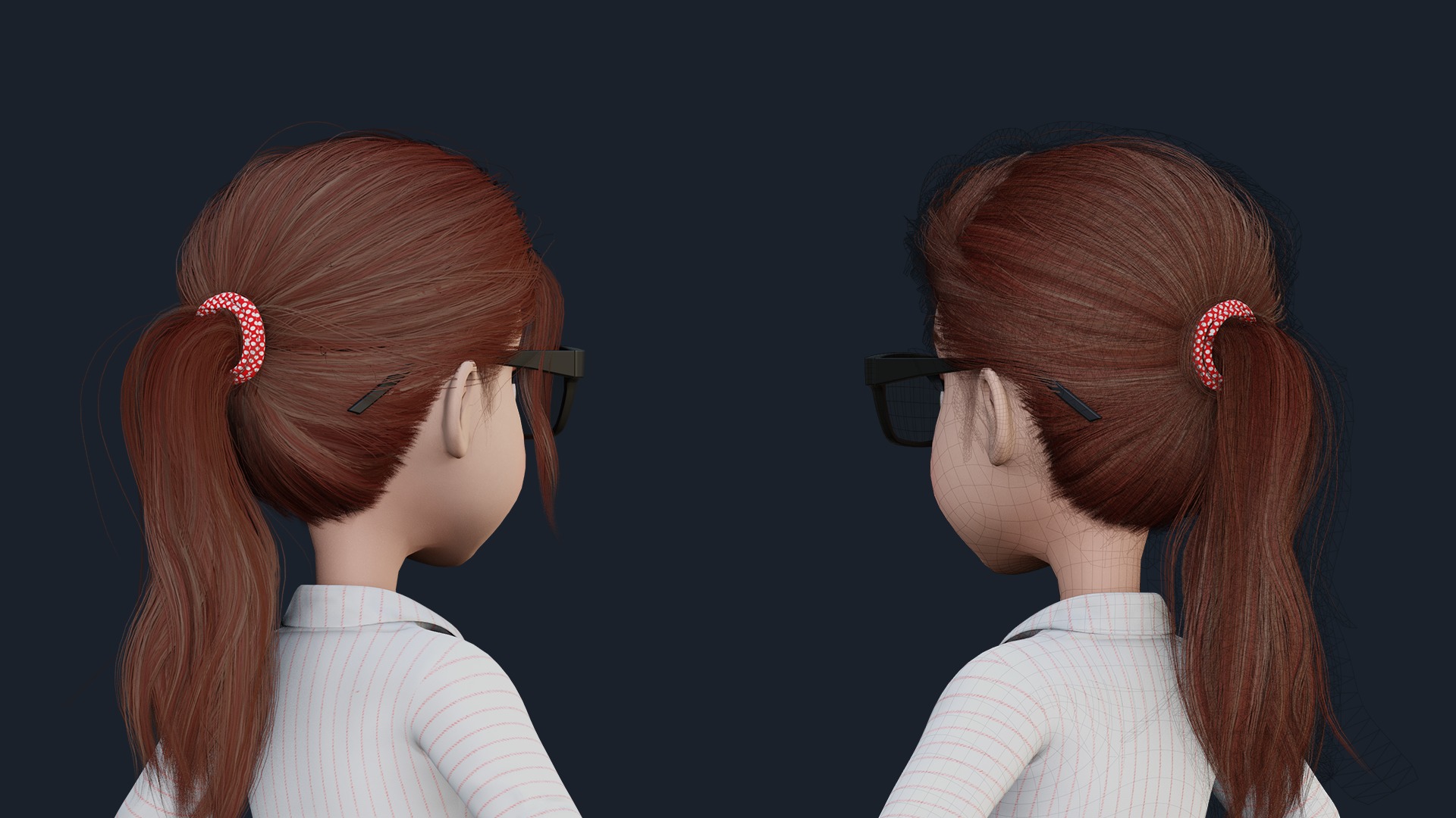 CARTOON WOMAN - SISTER RIGGED  Low-poly 3D model_8