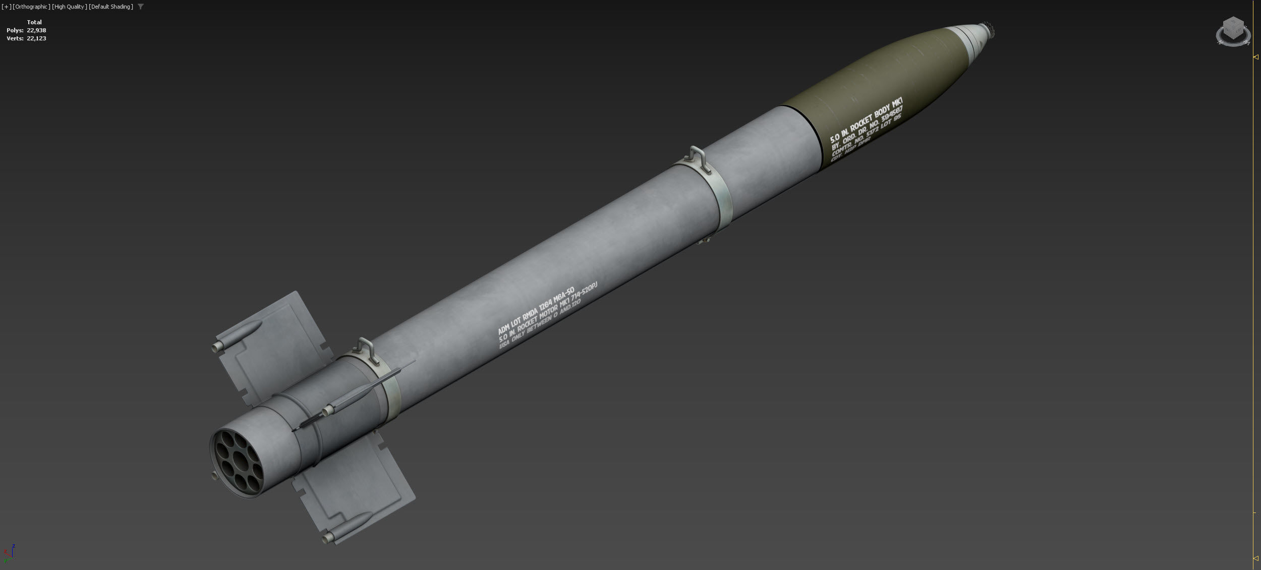 HVAR - High Velocity Aircraft Rocket 3D model_5