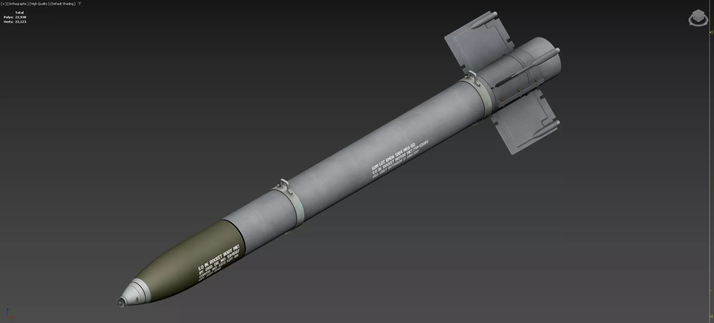 HVAR - High Velocity Aircraft Rocket 3D model_0