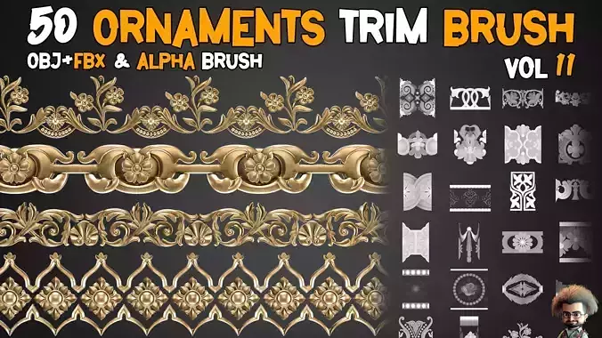 50 Ornaments Trim Brush  Vol 11