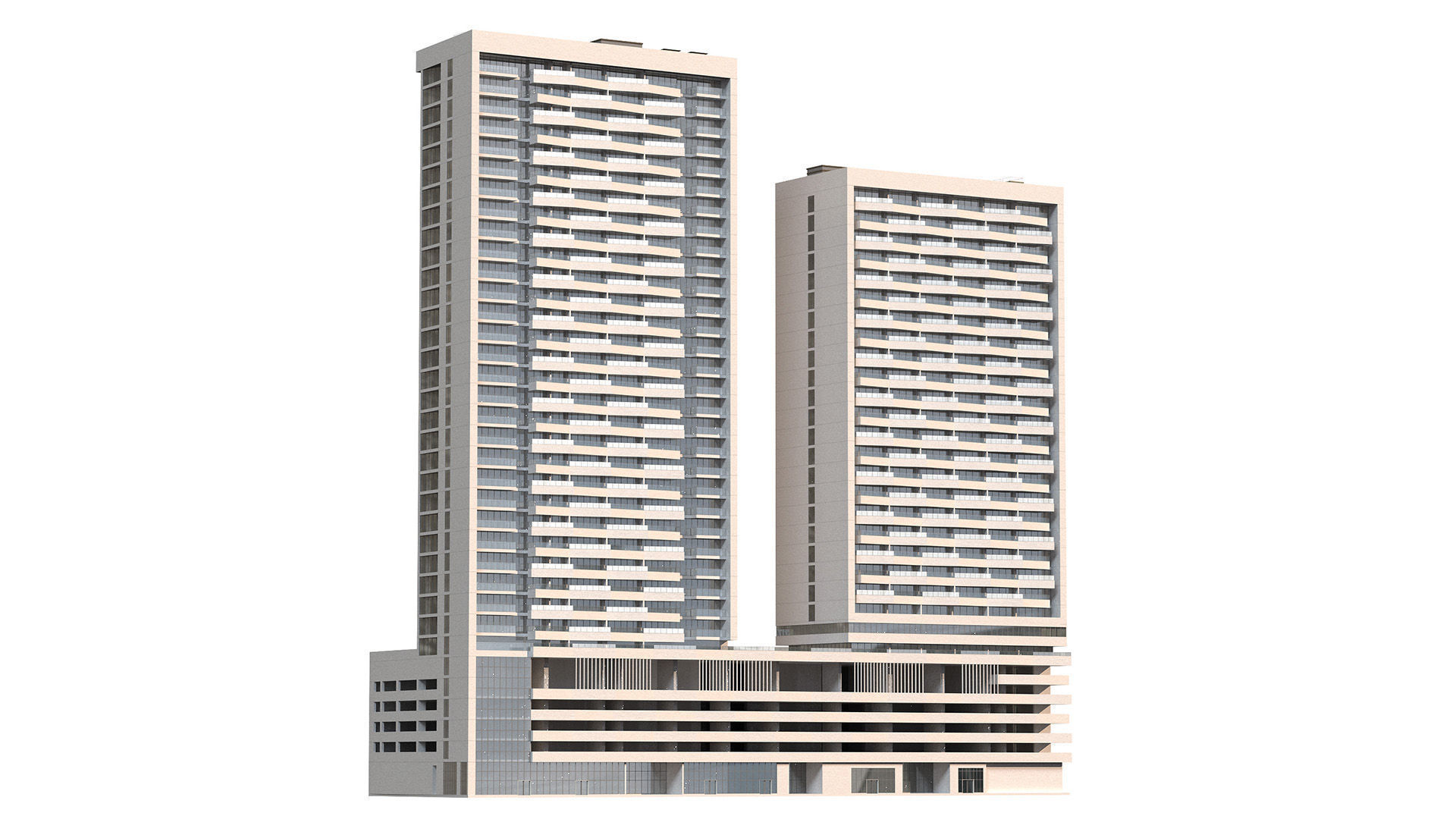Bloom Heights tower in Jumeirah Village circle Dubai 3D model_2