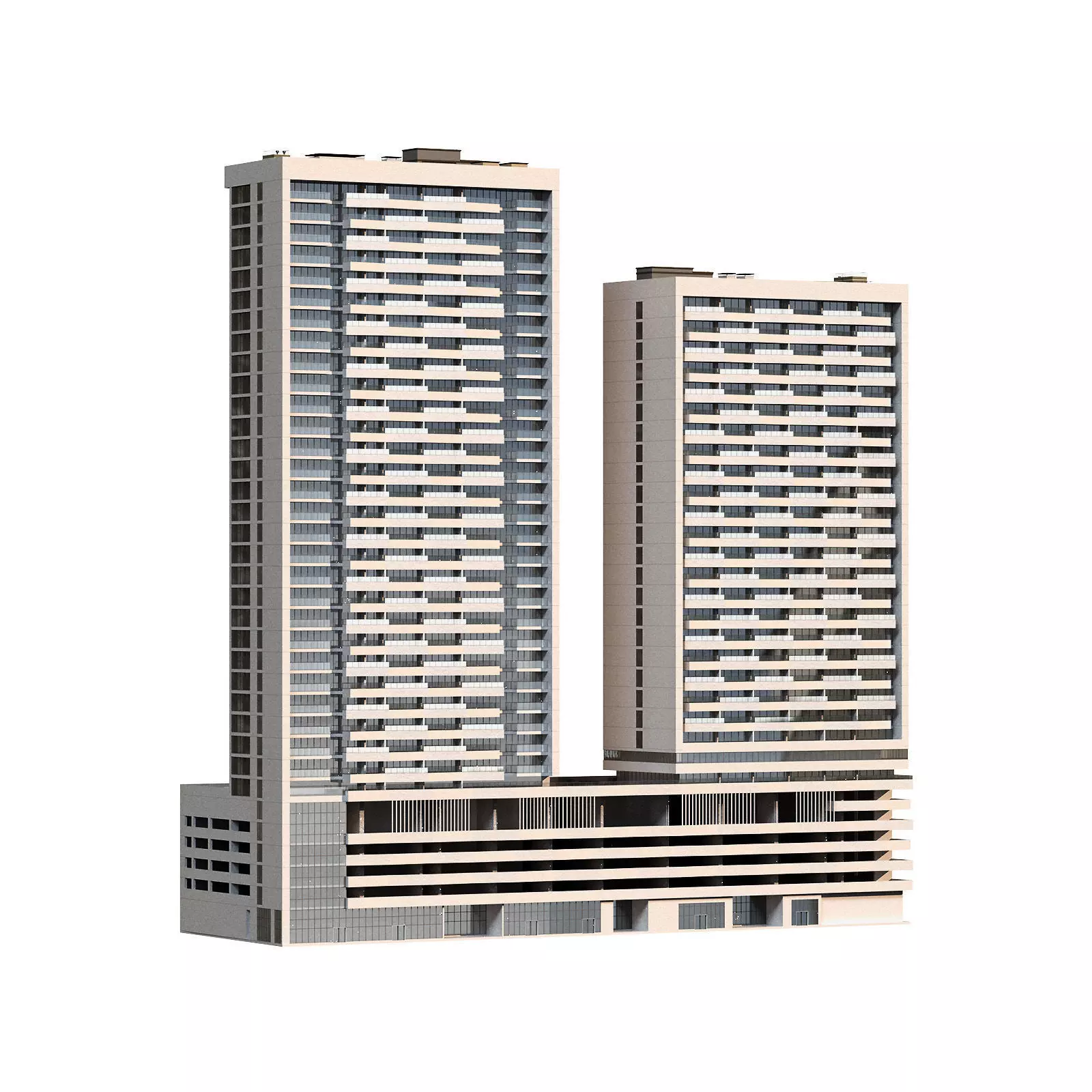 Bloom Heights tower in Jumeirah Village circle Dubai 3D model_0