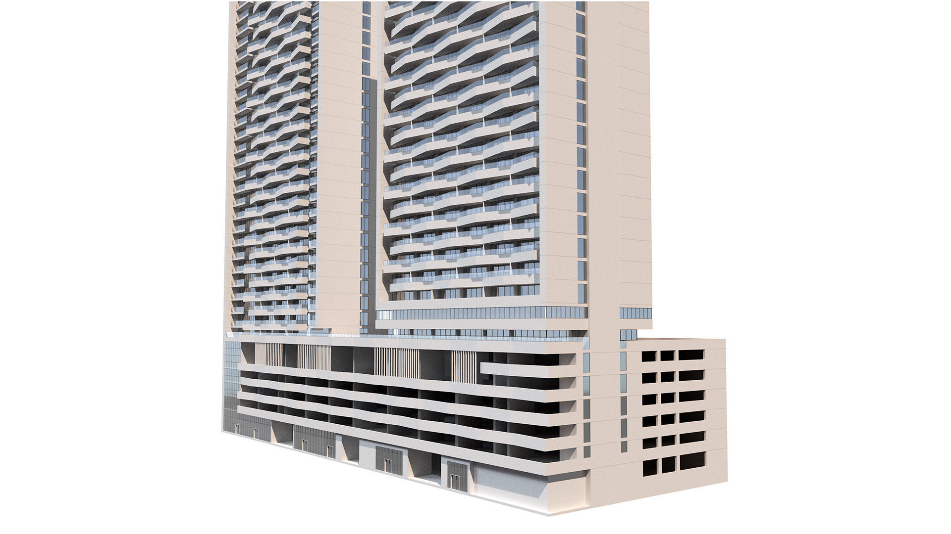Bloom Heights tower in Jumeirah Village circle Dubai 3D model_5