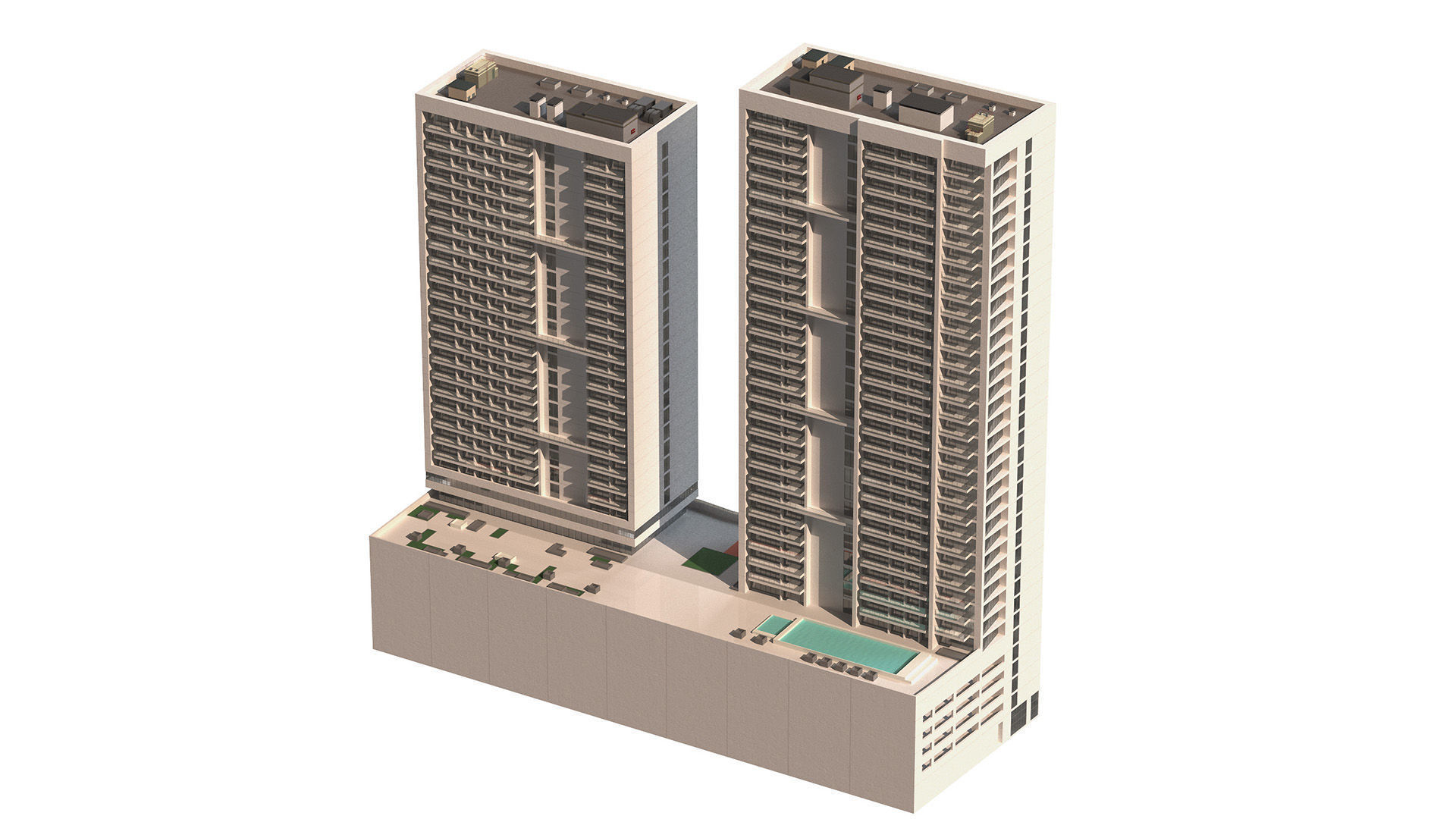 Bloom Heights tower in Jumeirah Village circle Dubai 3D model_4