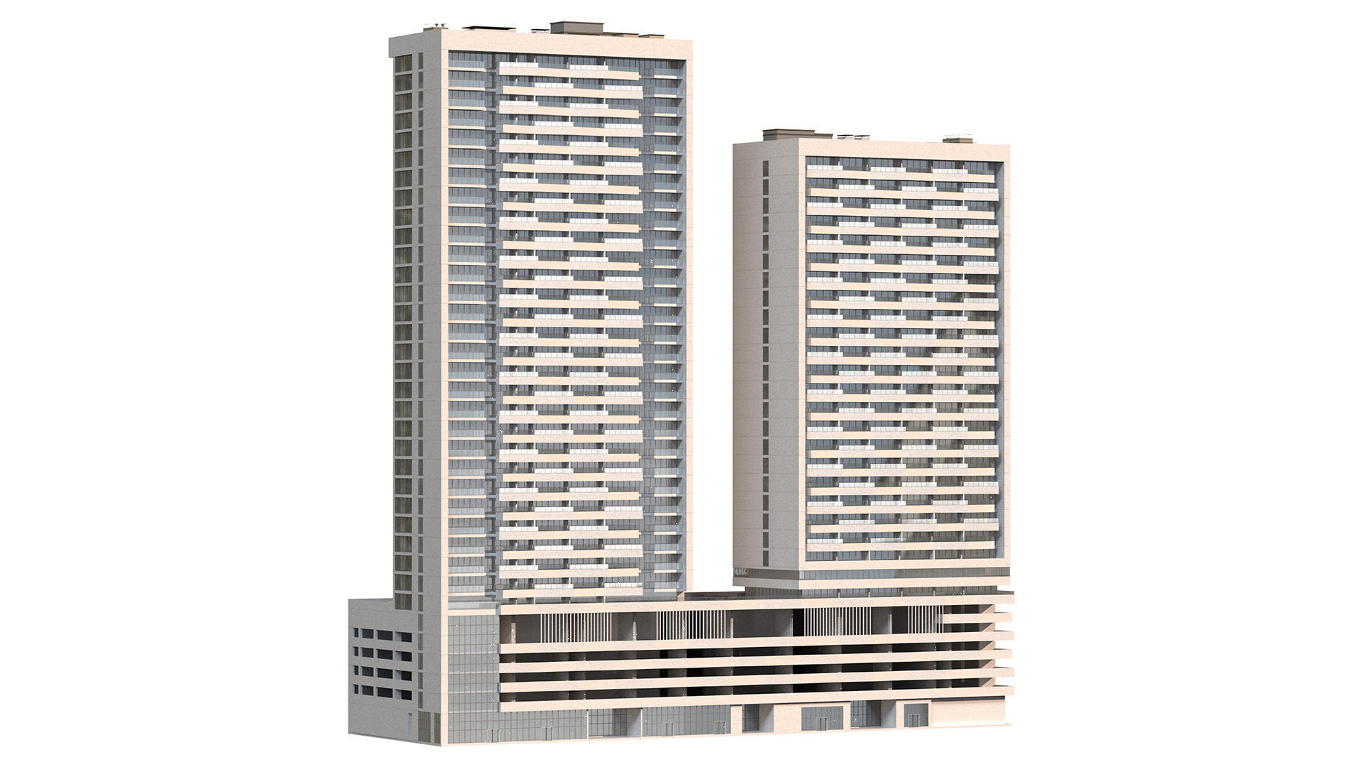 Bloom Heights tower in Jumeirah Village circle Dubai 3D model_1