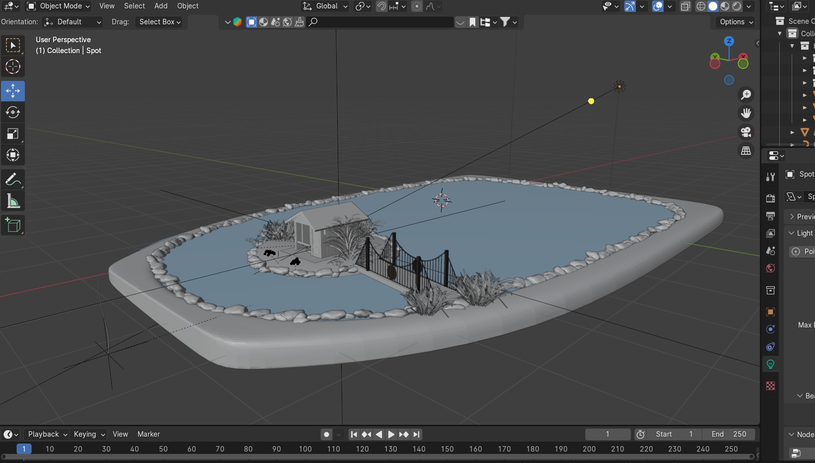 Old house and pond 3D model_5